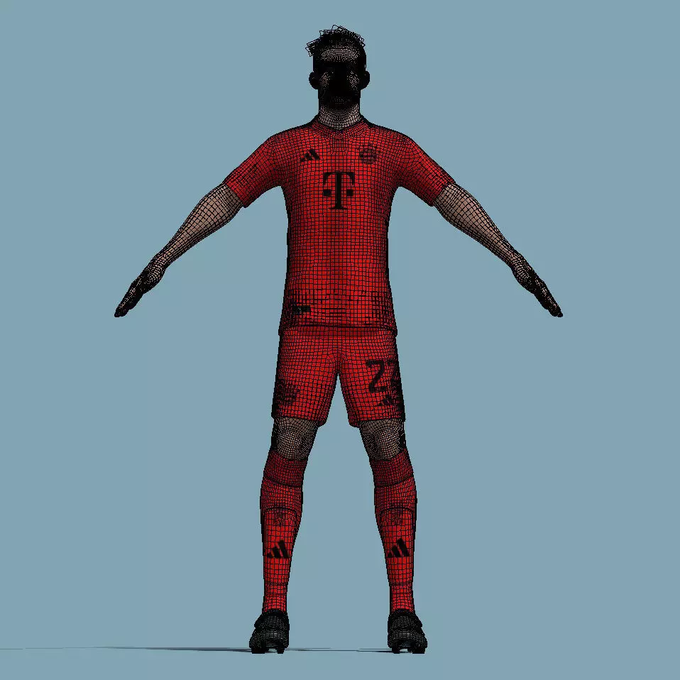 T-Pose Rigged Konrad Laimer Bayern Munich 24-25 3D model_5