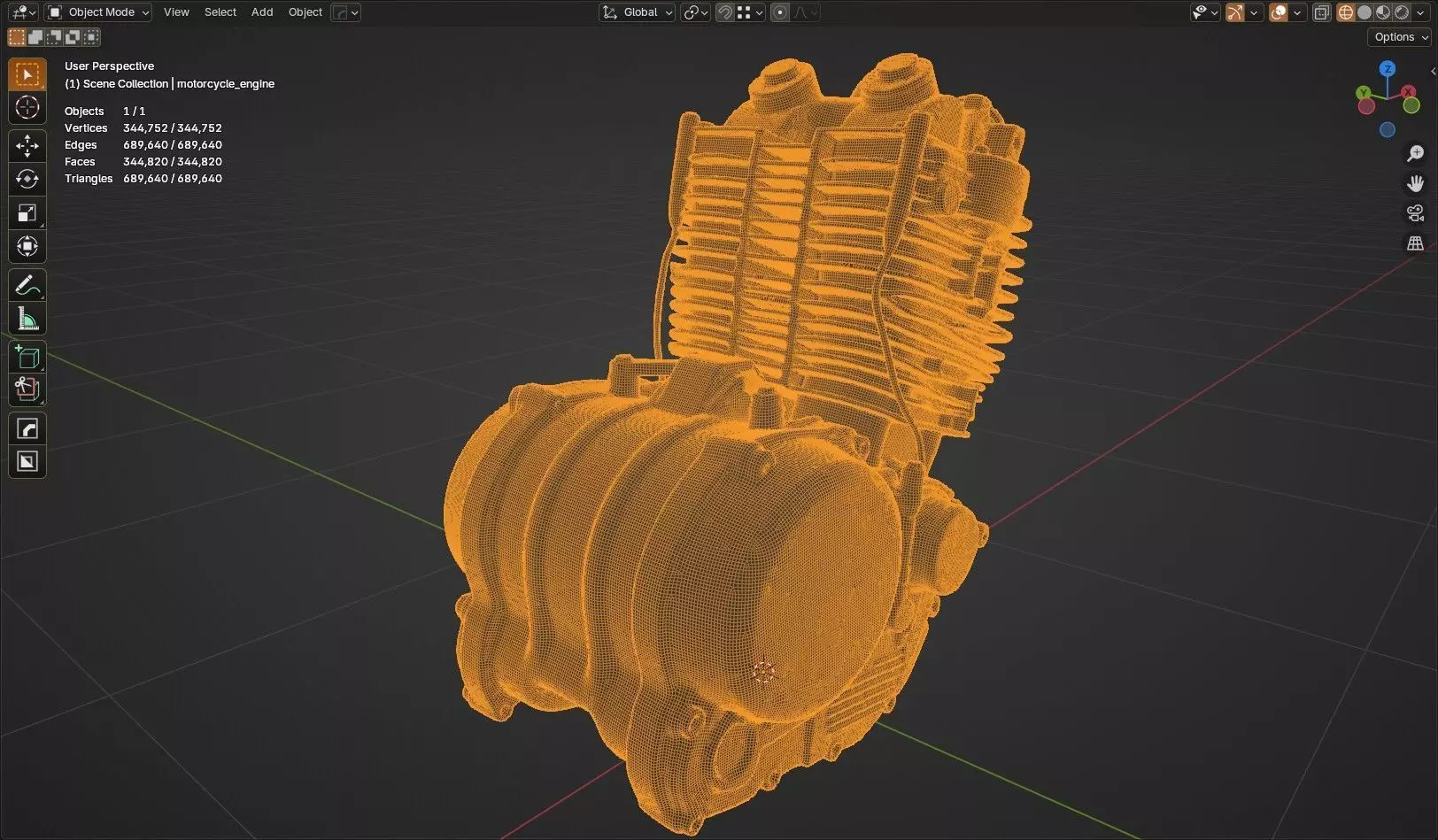 motorcycle engine 3D model_11