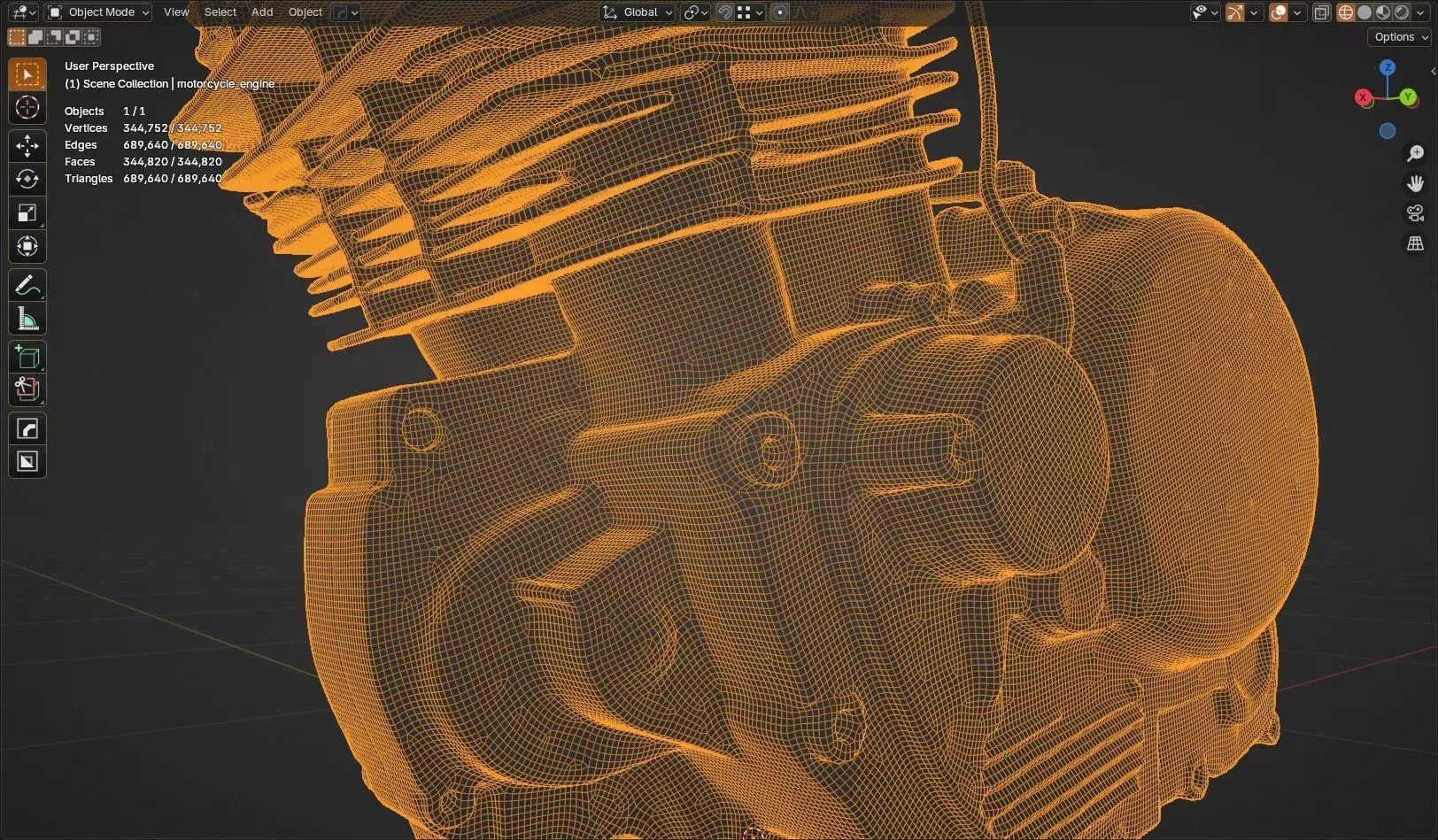 motorcycle engine 3D model_14