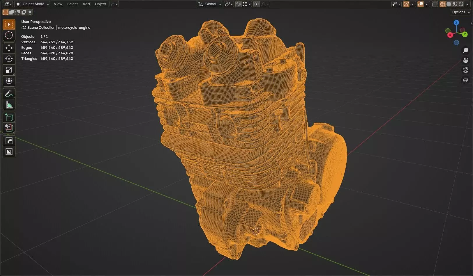 motorcycle engine 3D model_12