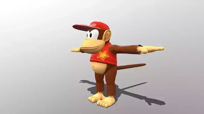 Diddy Kong Low-poly 3D model