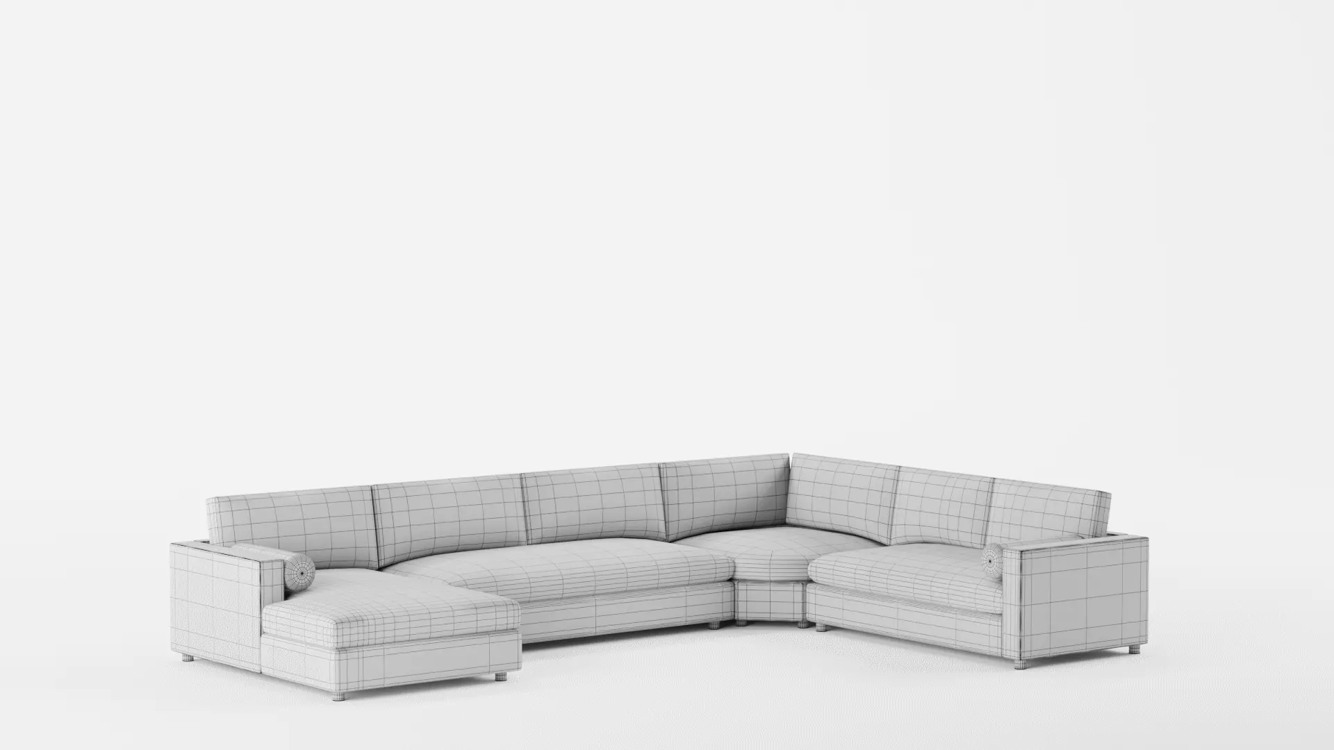 Aris Piece Left Arm Chaise Sectional Sofa with Wedge 3D model_11