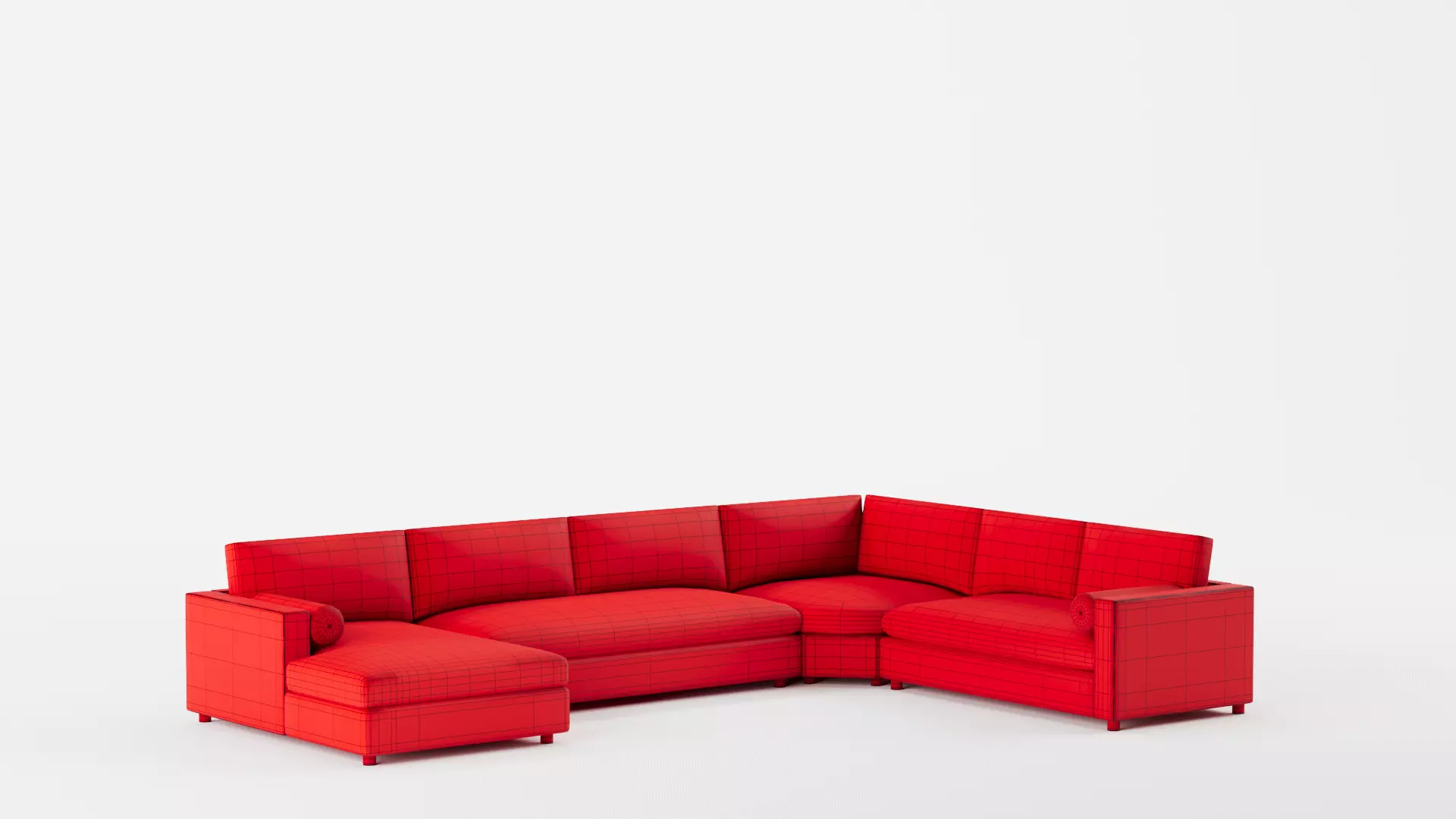 Aris Piece Left Arm Chaise Sectional Sofa with Wedge 3D model_12