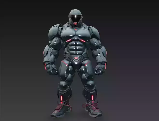 Cyber Muscle Armor 3D model