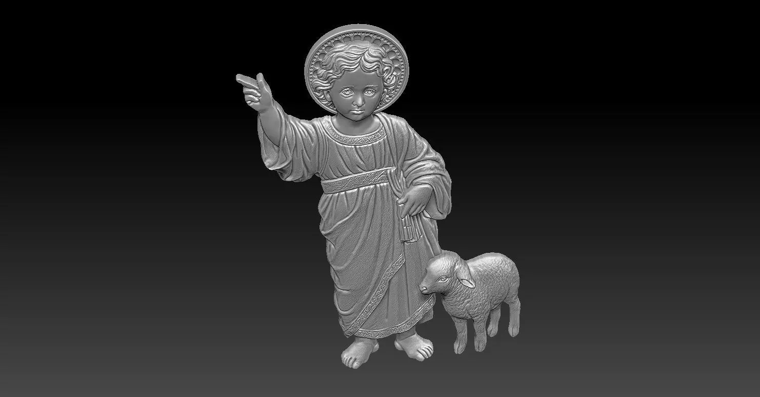 2 Baby Jesus CNC Relief Model 3D print model_4