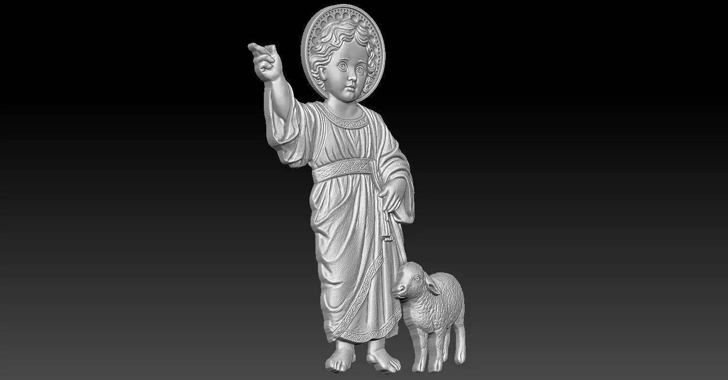 2 Baby Jesus CNC Relief Model 3D print model_1