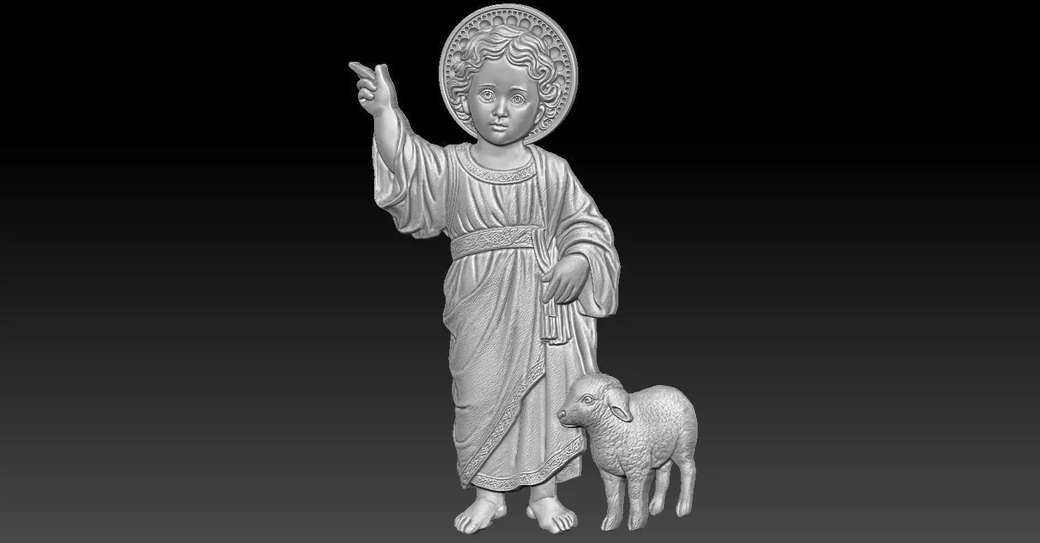 2 Baby Jesus CNC Relief Model 3D print model_2