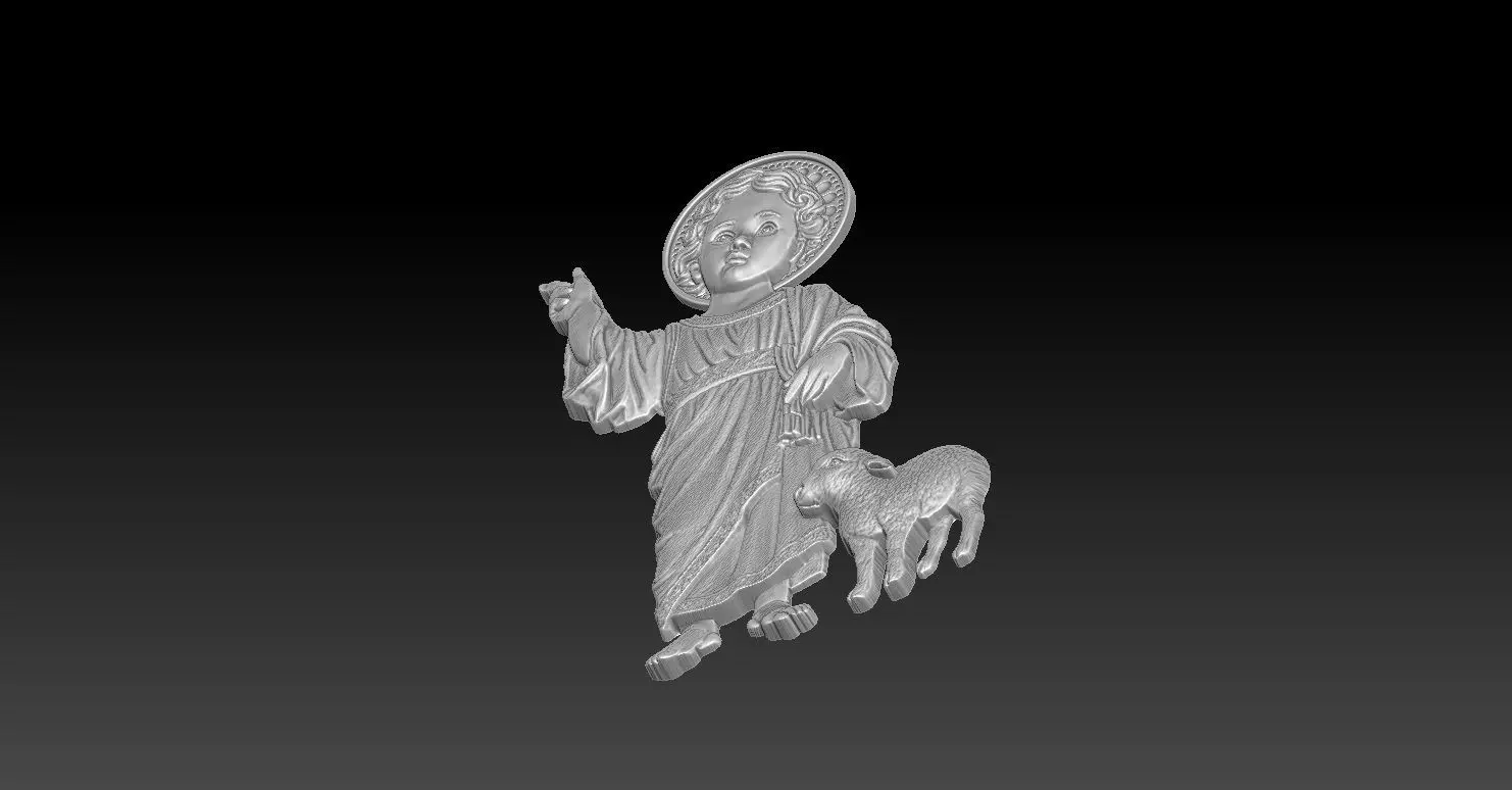 2 Baby Jesus CNC Relief Model 3D print model_3