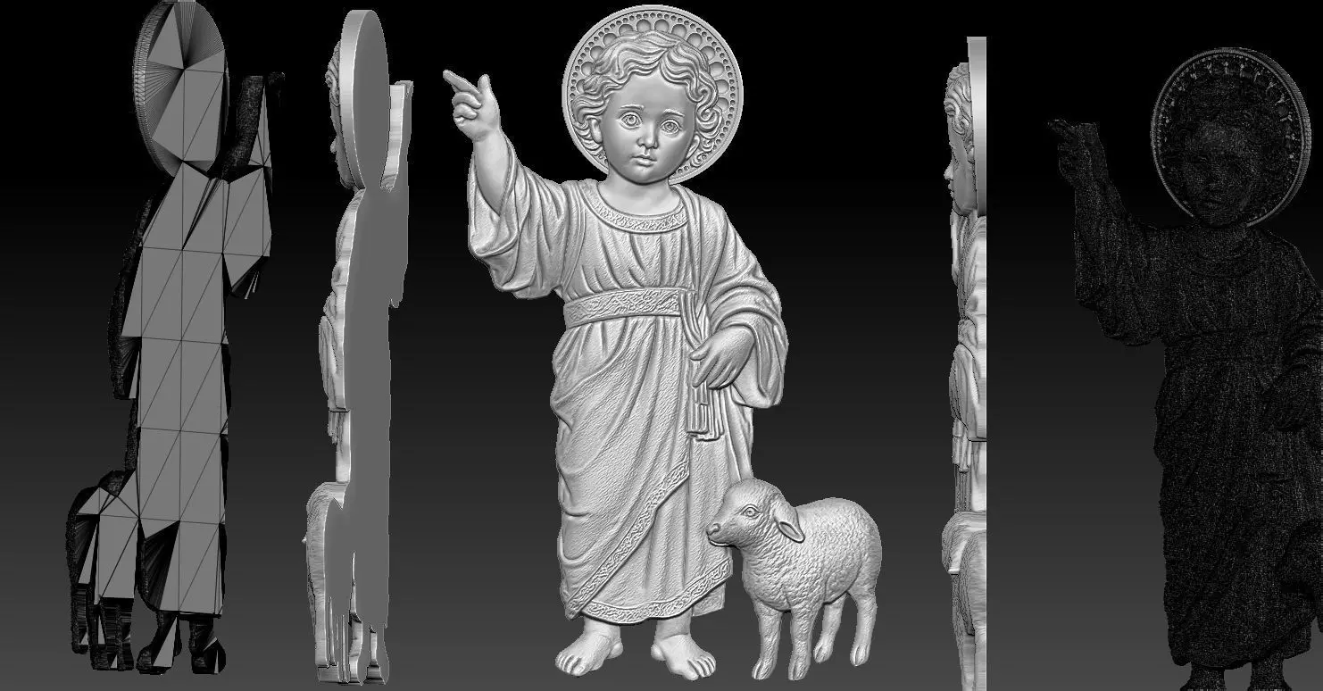 2 Baby Jesus CNC Relief Model 3D print model_5