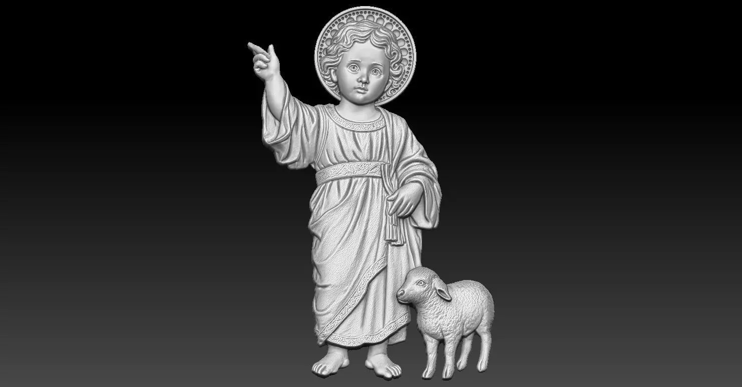 2 Baby Jesus CNC Relief Model 3D print model_0
