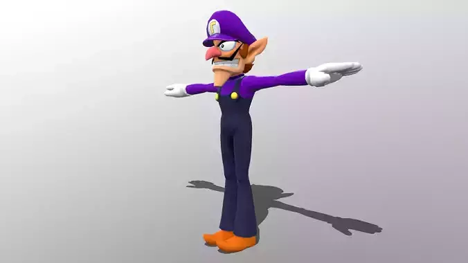 Waluigi Low-poly 3D model