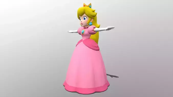 Princess Peach Low-poly 3D model