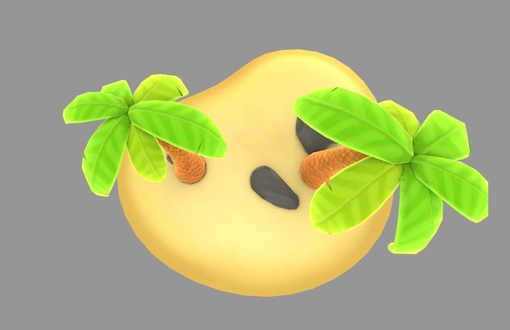Cartoon Palm Tree Low-poly 3D model_1