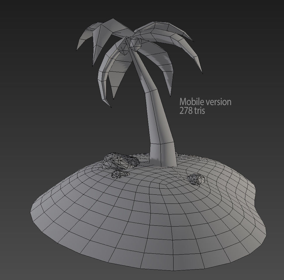 Cartoon Palm Tree Low-poly 3D model_6