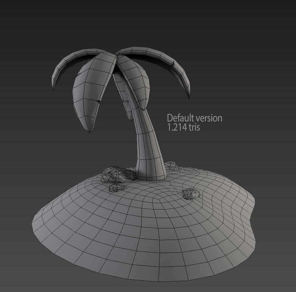 Cartoon Palm Tree Low-poly 3D model_5