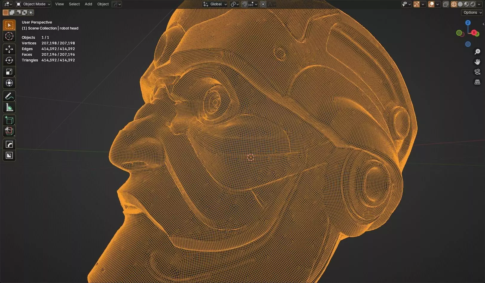 Sci Fi robotic head 3D model_10