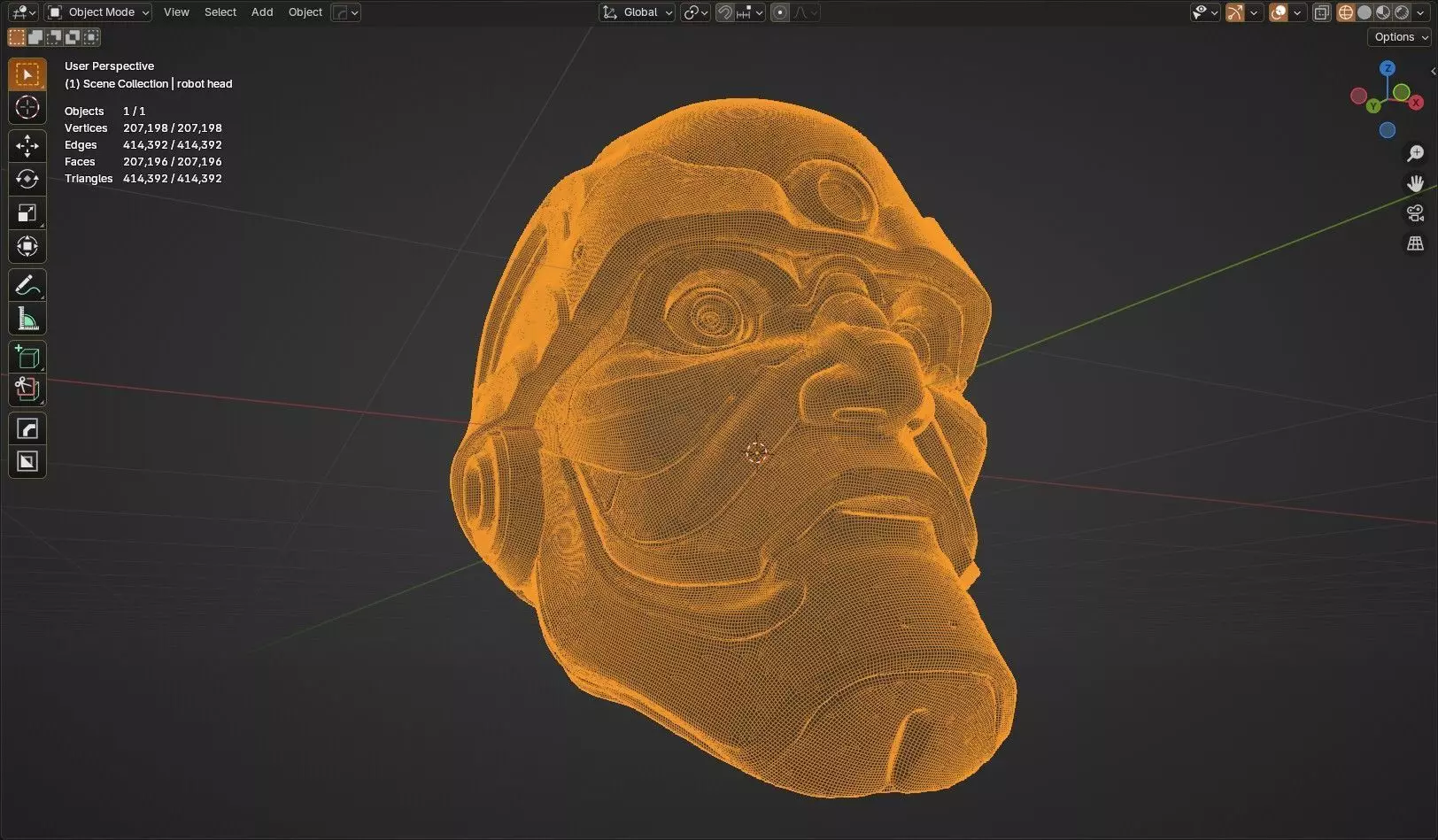 Sci Fi robotic head 3D model_12