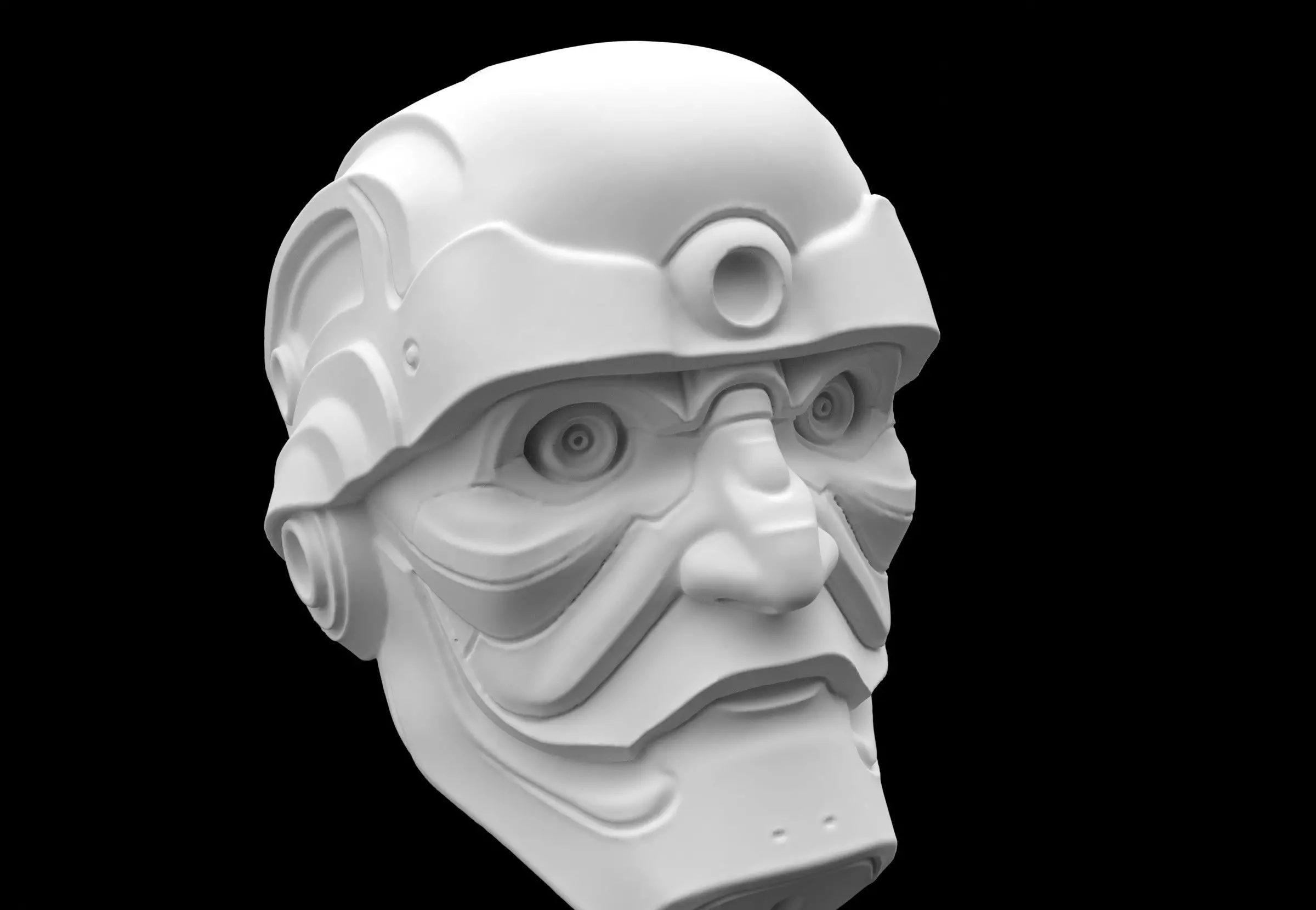 Sci Fi robotic head 3D model_6