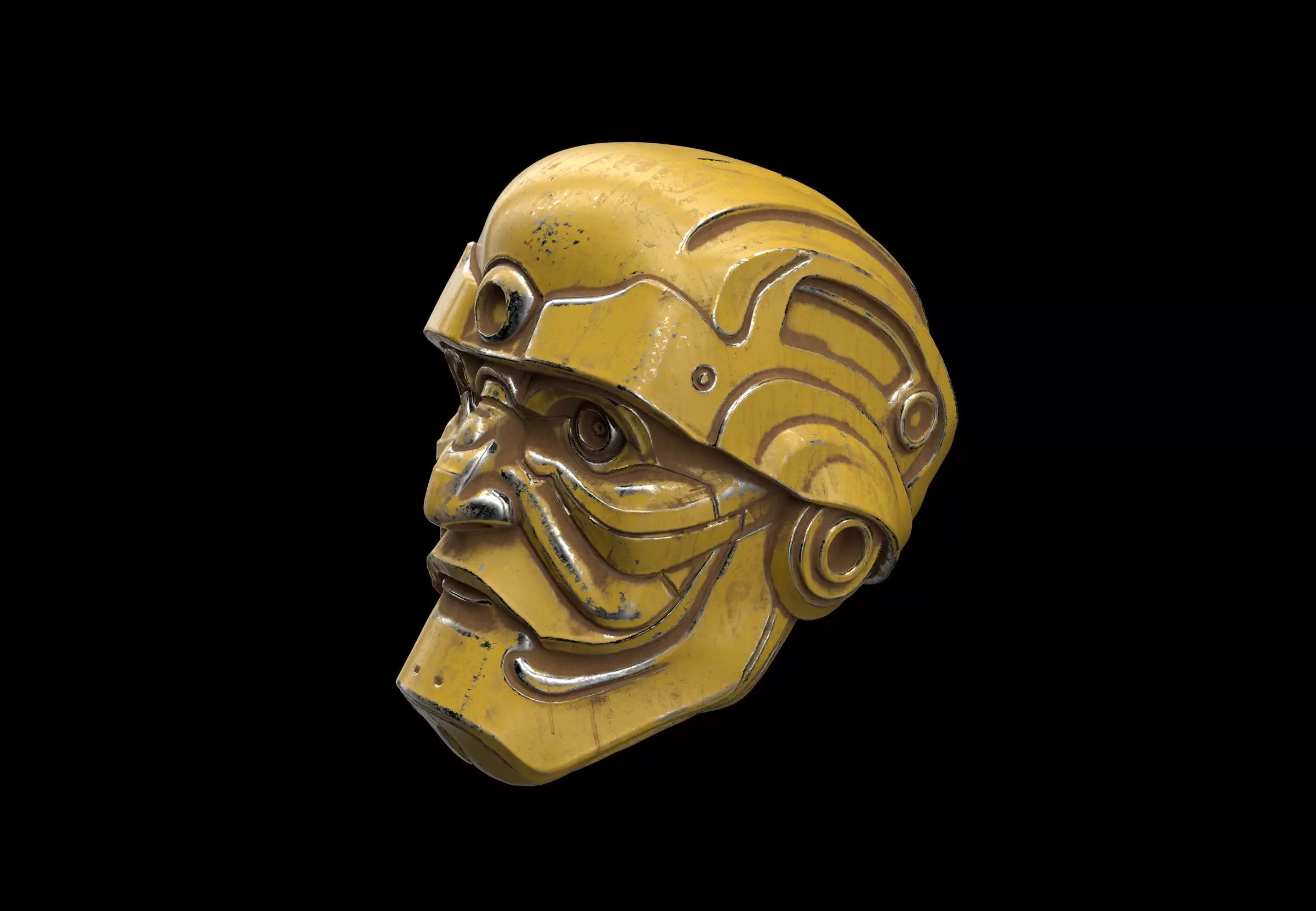 Sci Fi robotic head 3D model_1