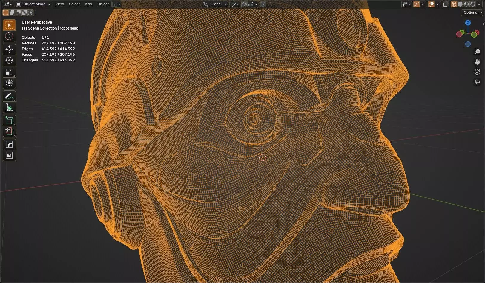 Sci Fi robotic head 3D model_11