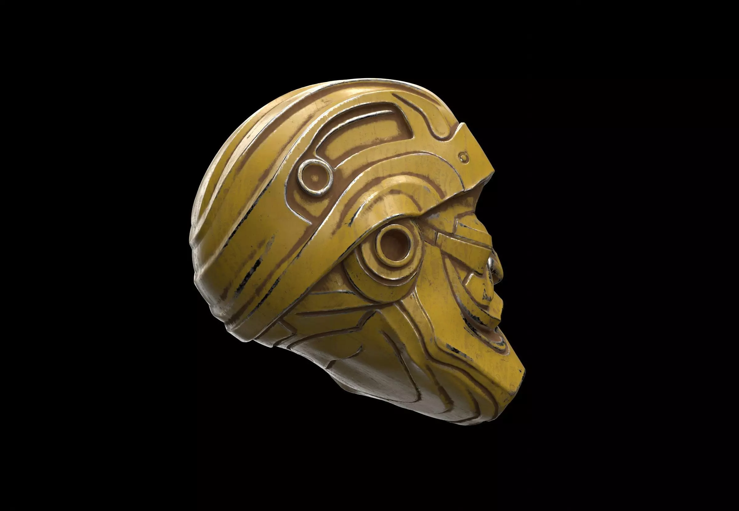 Sci Fi robotic head 3D model_3