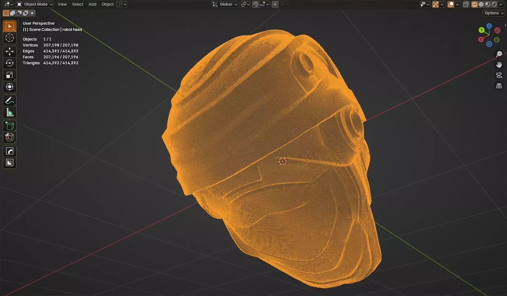 Sci Fi robotic head 3D model_13