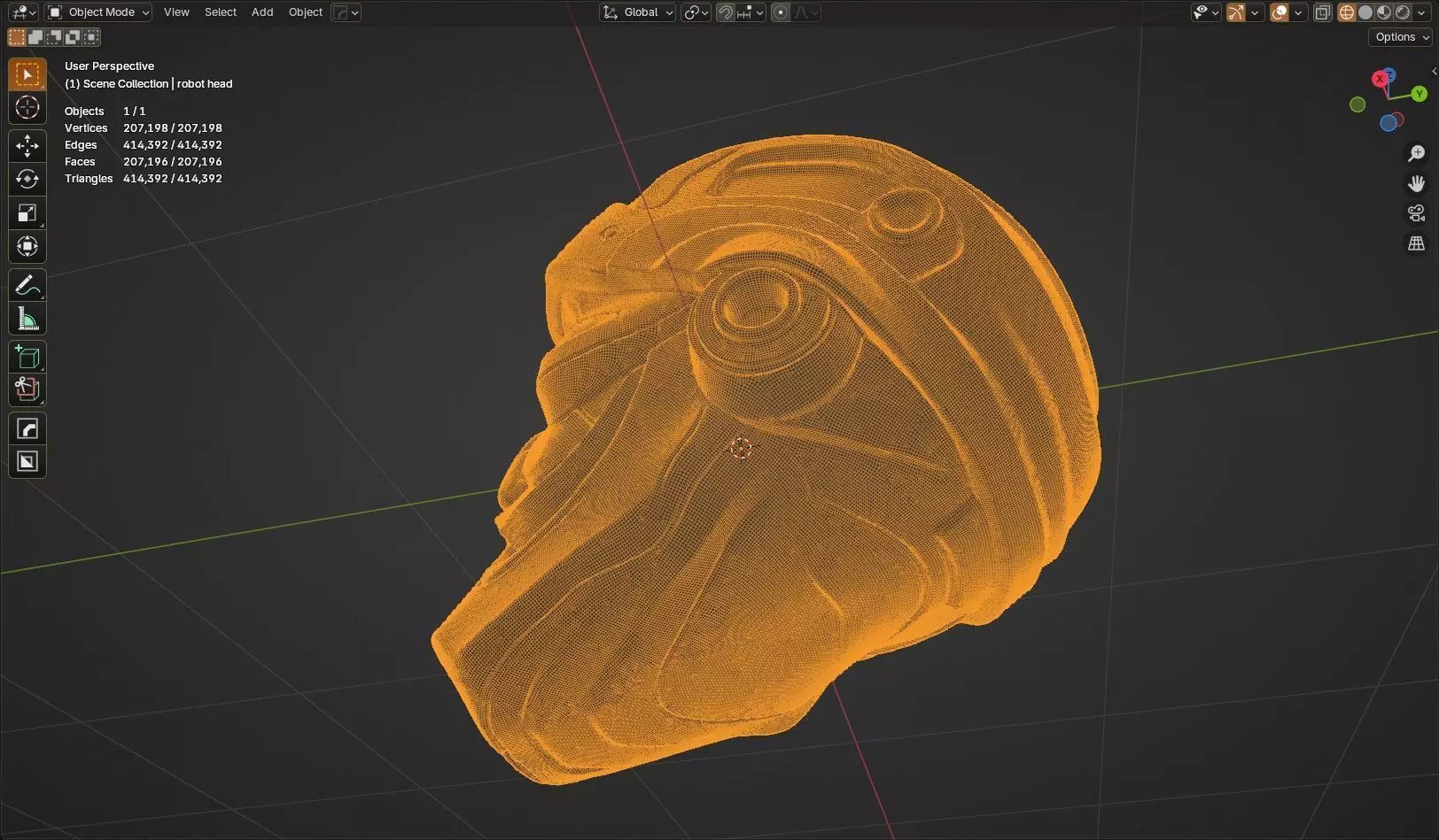 Sci Fi robotic head 3D model_14