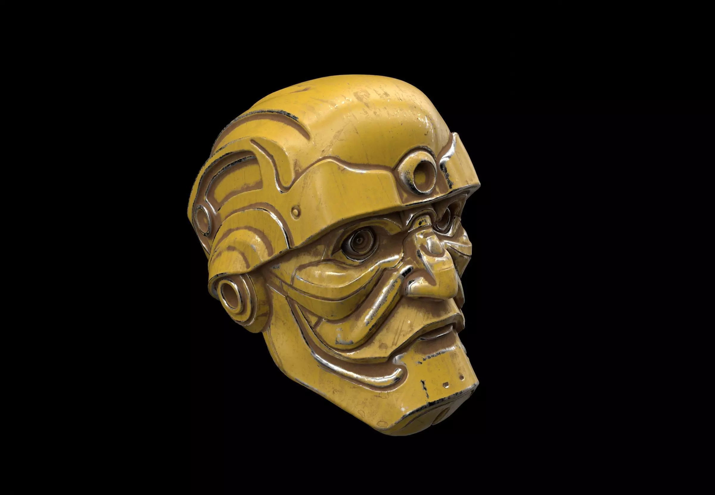 Sci Fi robotic head 3D model_4