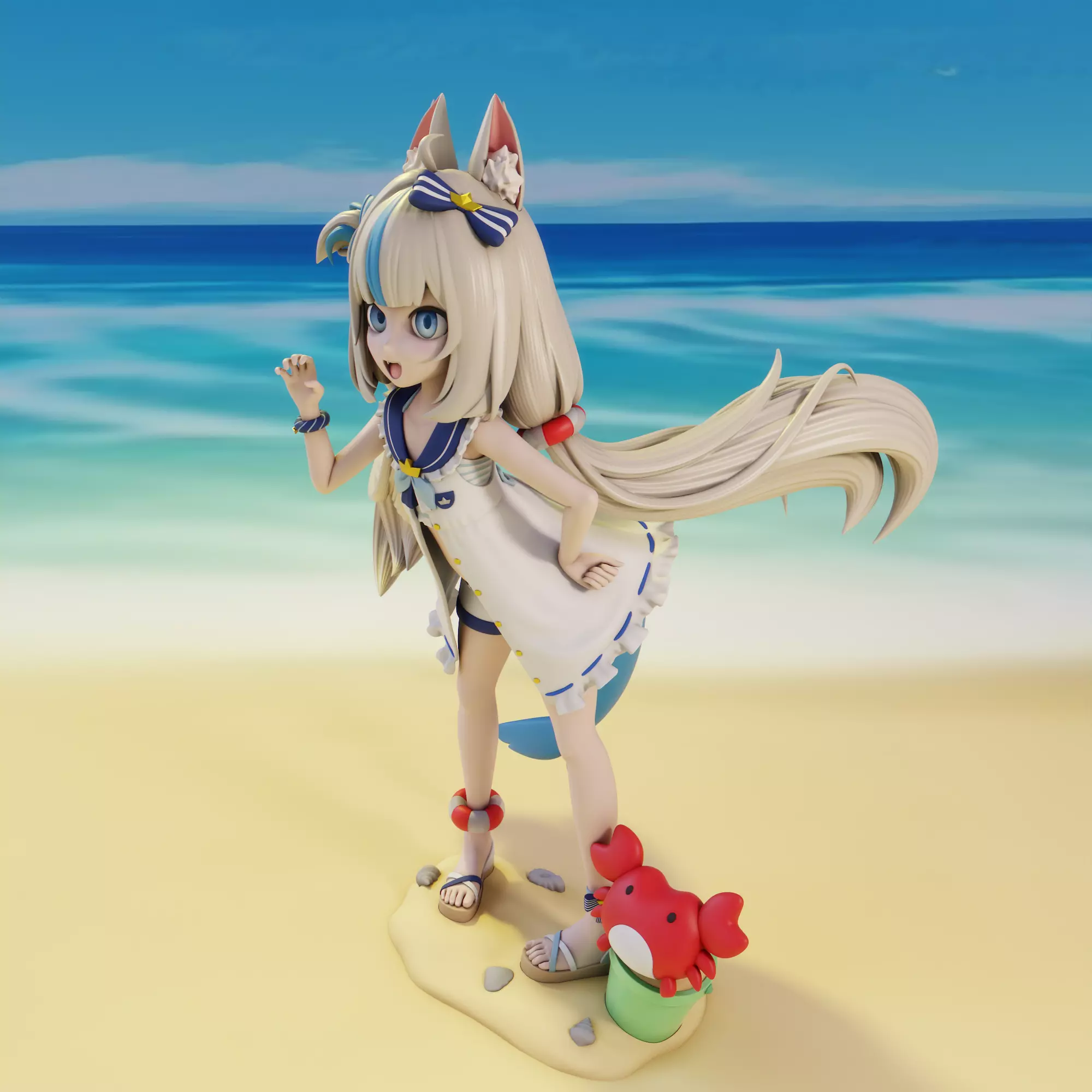 Saba Sameko Vtuber 3D print model_2