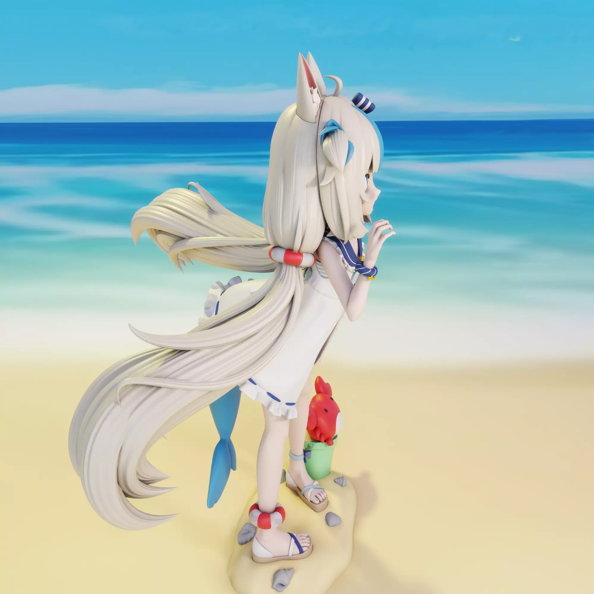 Saba Sameko Vtuber 3D print model_5