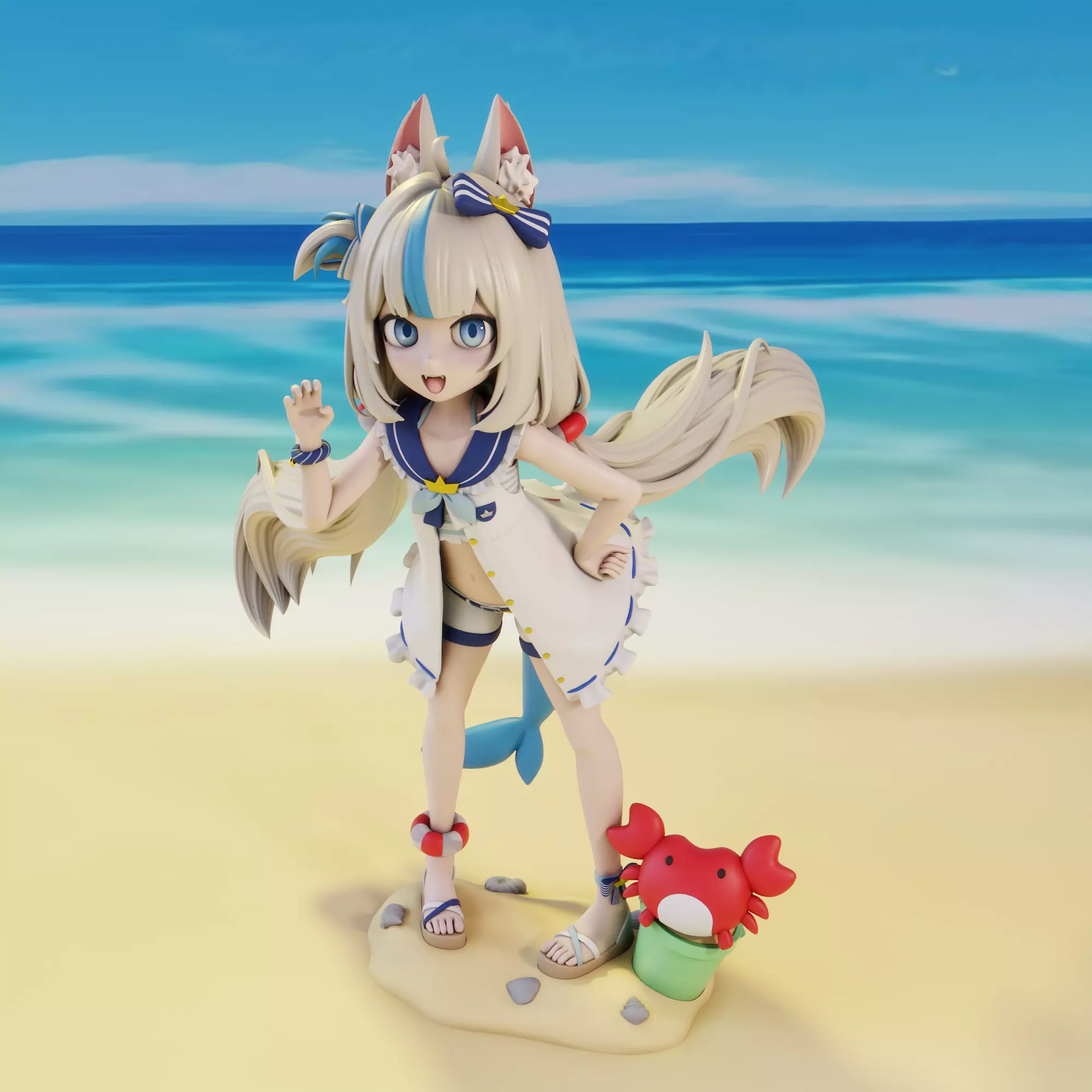 Saba Sameko Vtuber 3D print model_1
