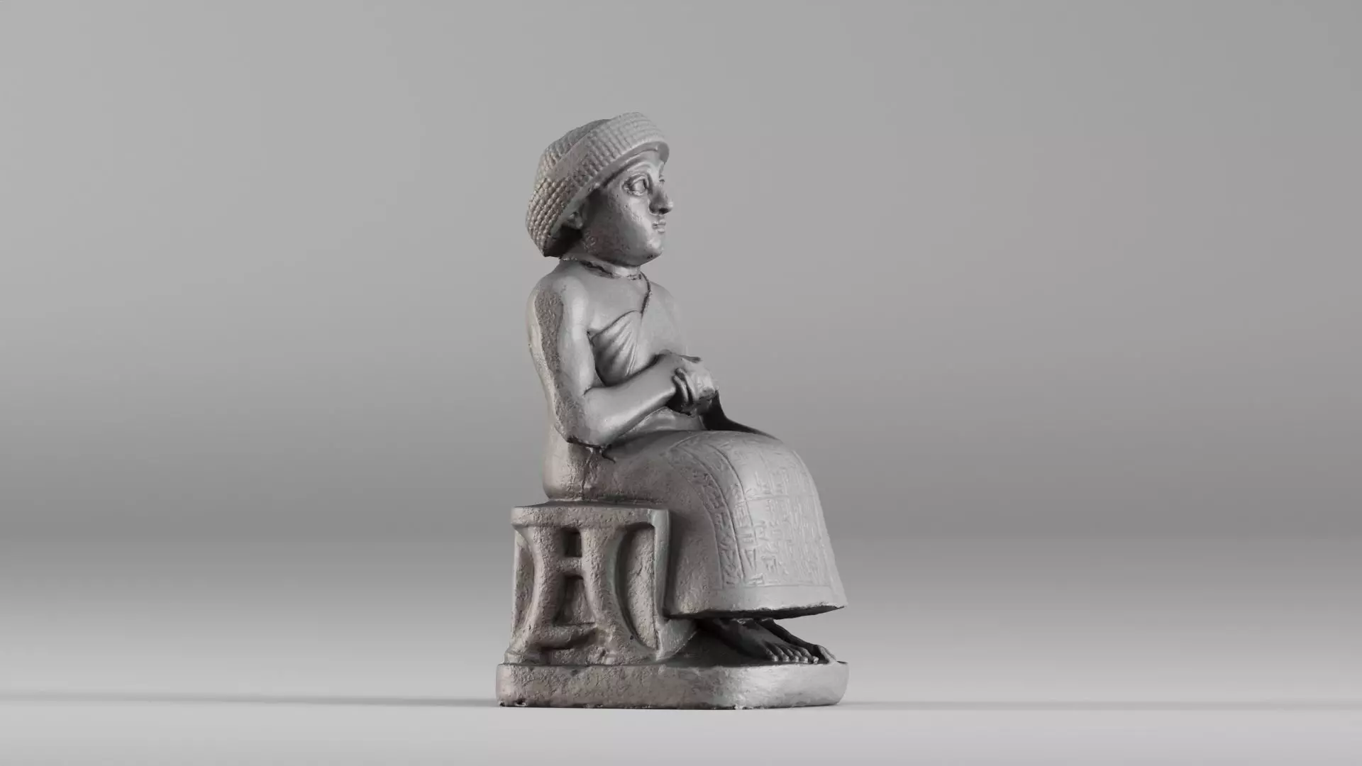 001650 Seated Gudea of Lagash Ancient Sumerian Ruler 3D print model_3