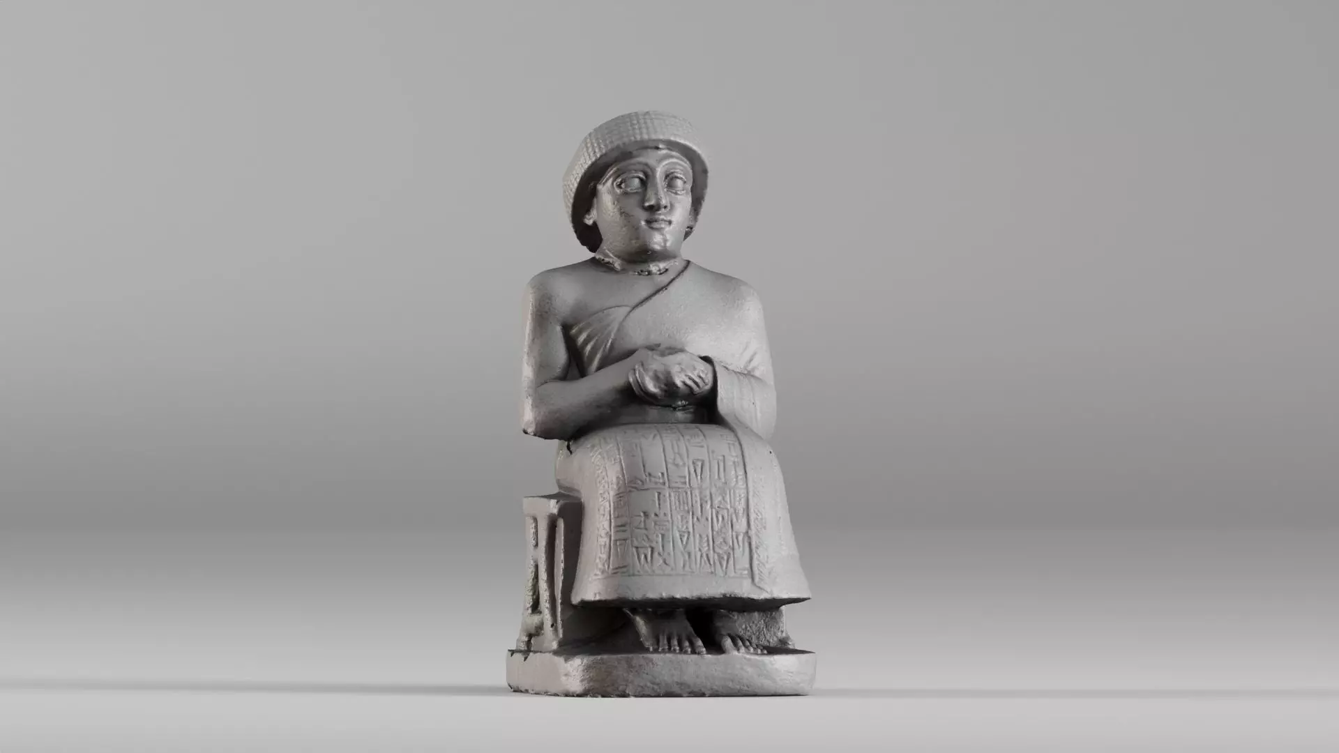001650 Seated Gudea of Lagash Ancient Sumerian Ruler 3D print model_2