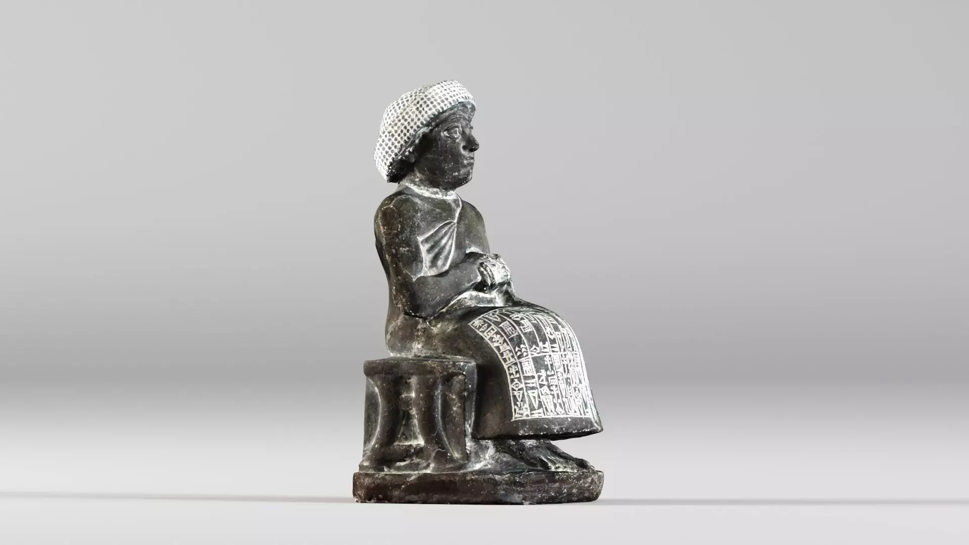 001650 Seated Gudea of Lagash Ancient Sumerian Ruler 3D print model_9