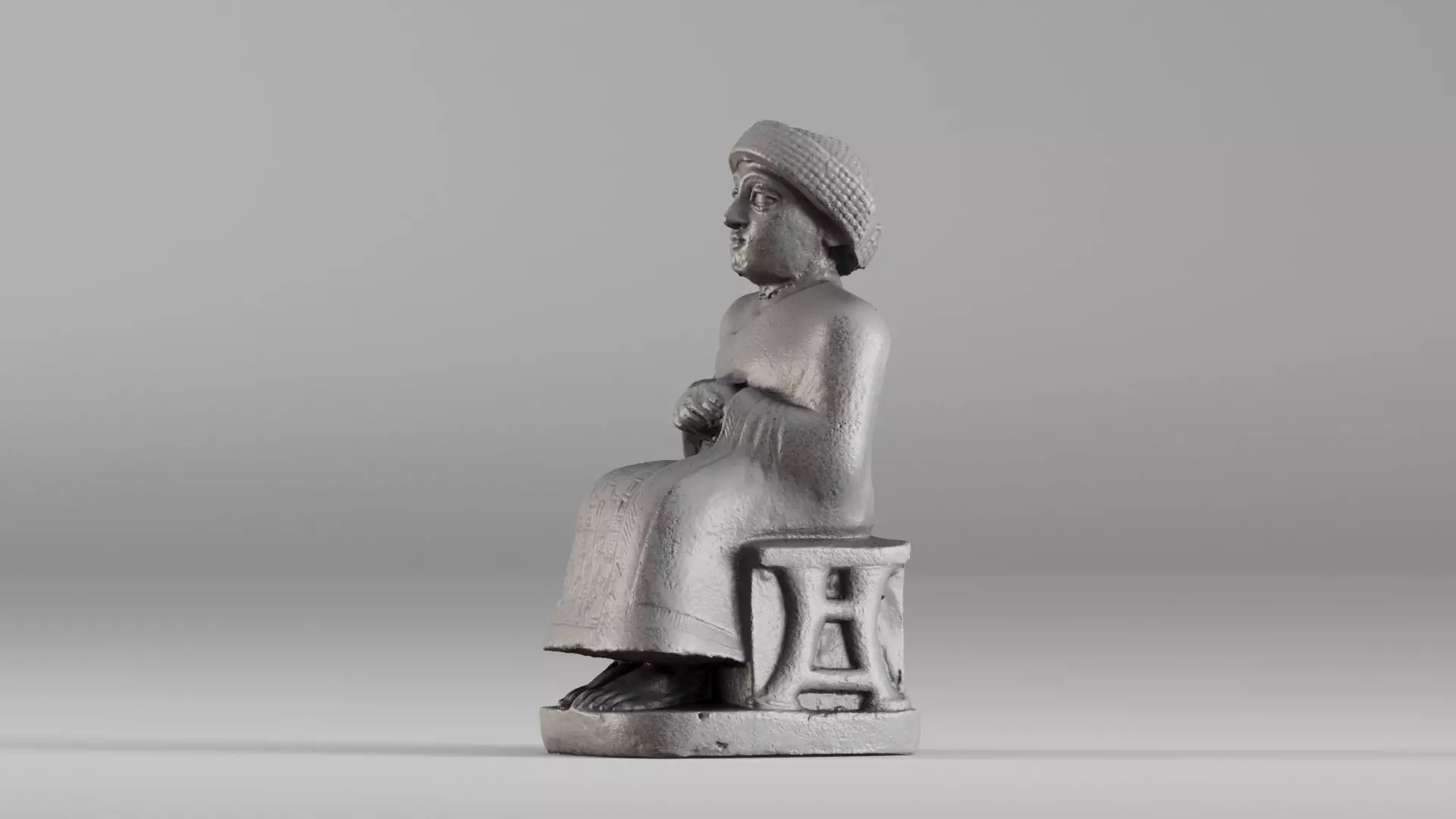 001650 Seated Gudea of Lagash Ancient Sumerian Ruler 3D print model_6