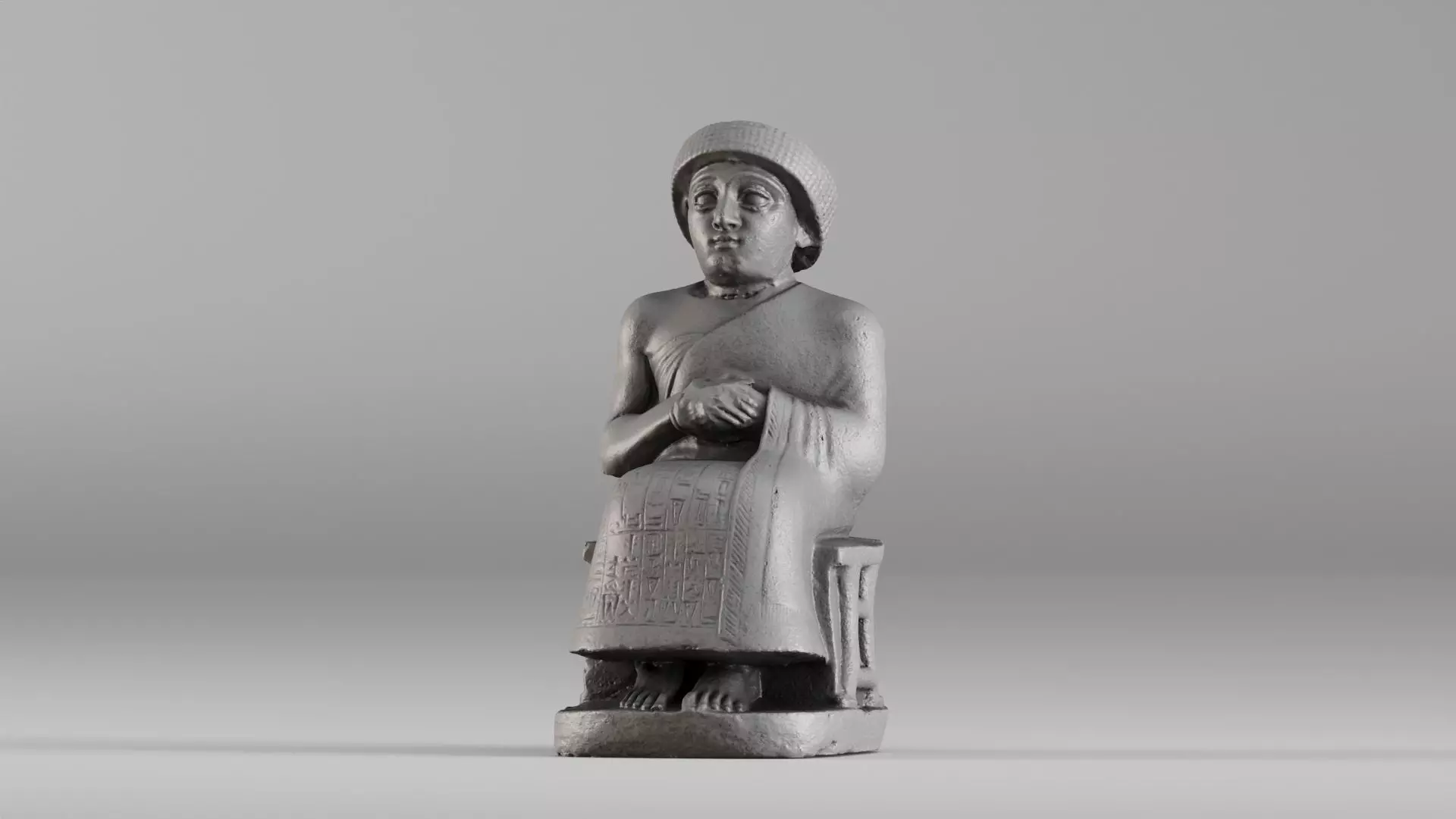 001650 Seated Gudea of Lagash Ancient Sumerian Ruler 3D print model_7