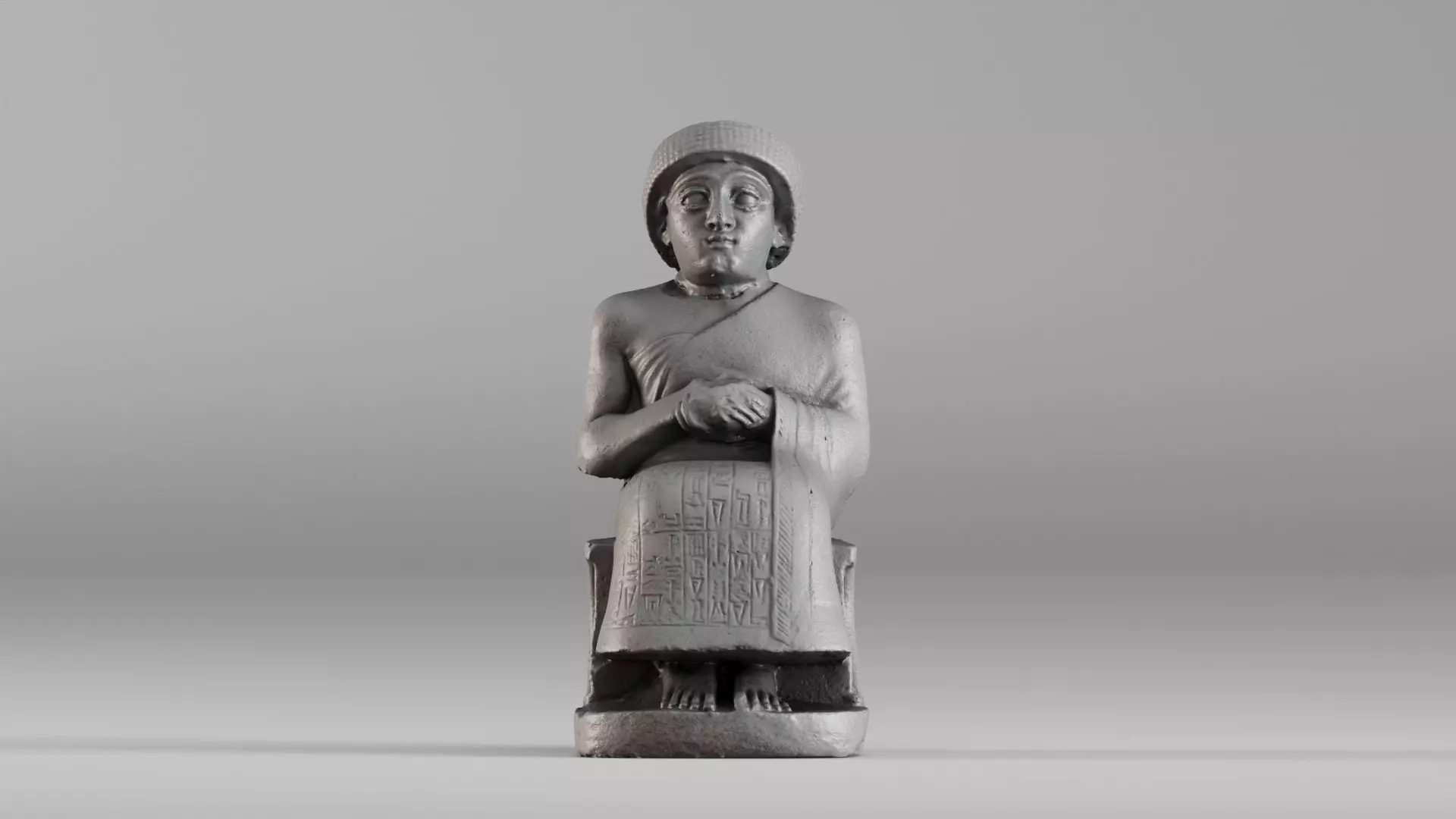 001650 Seated Gudea of Lagash Ancient Sumerian Ruler 3D print model_0