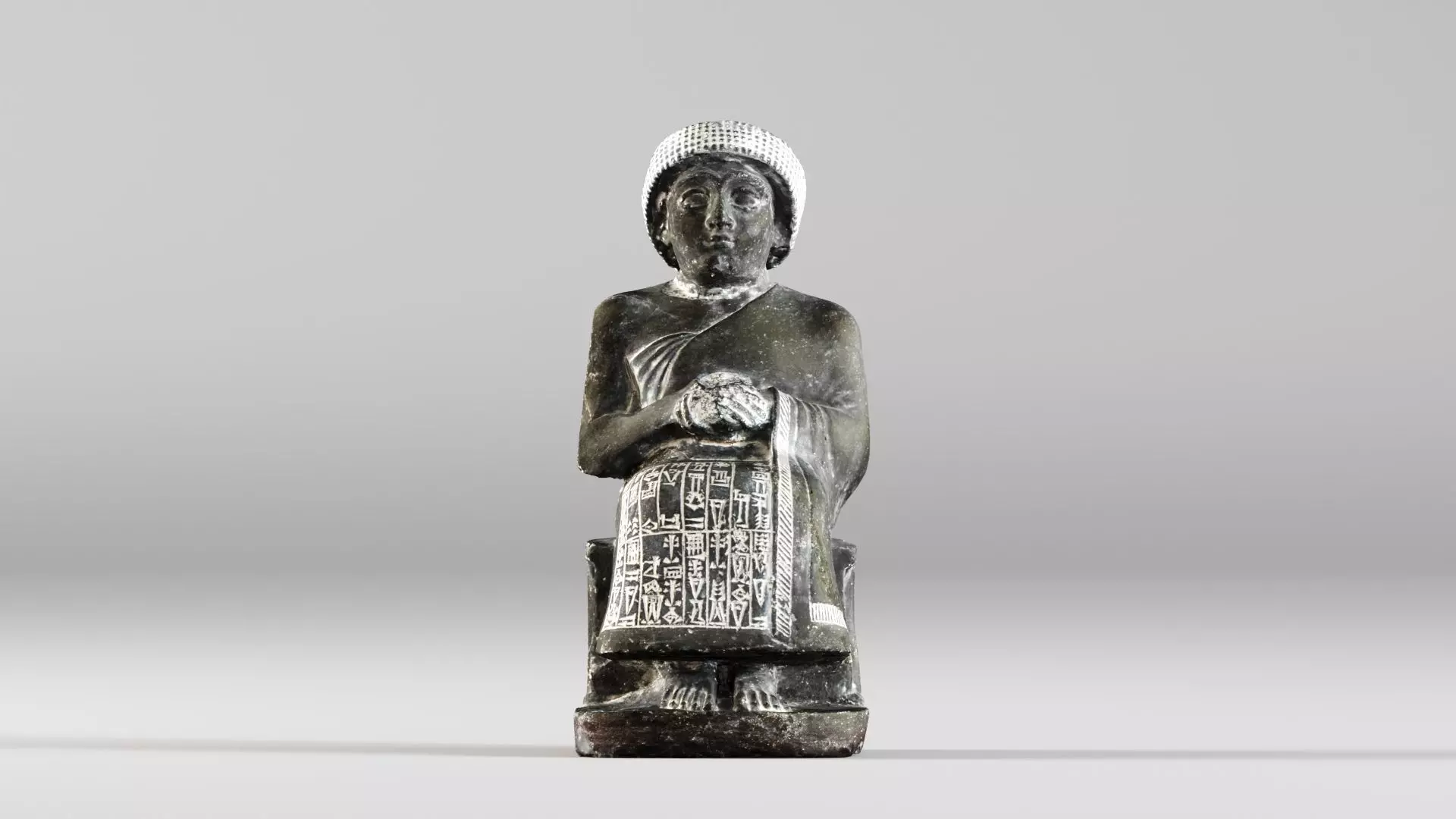 001650 Seated Gudea of Lagash Ancient Sumerian Ruler 3D print model_8