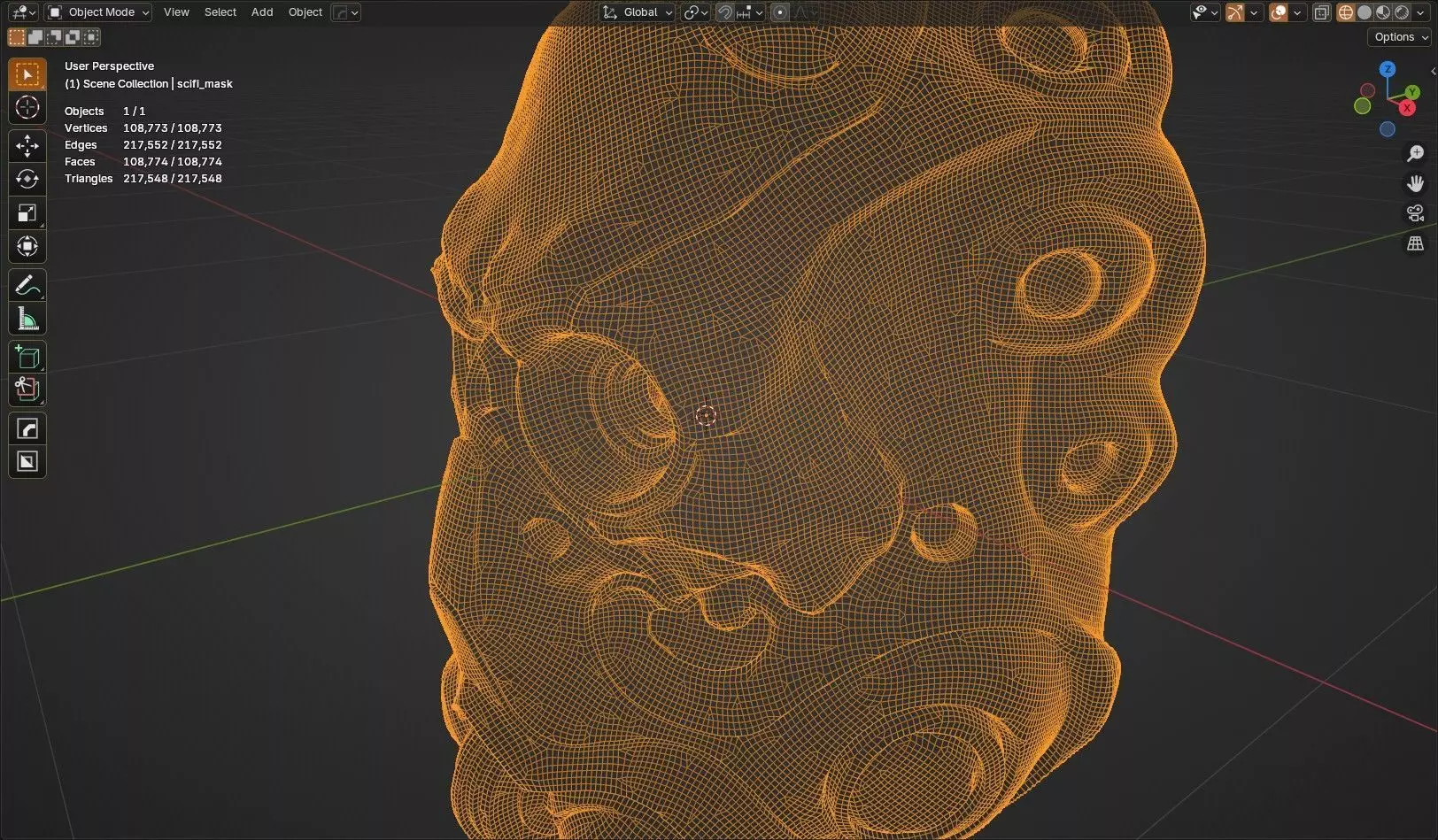 scifi mask 3D model_11