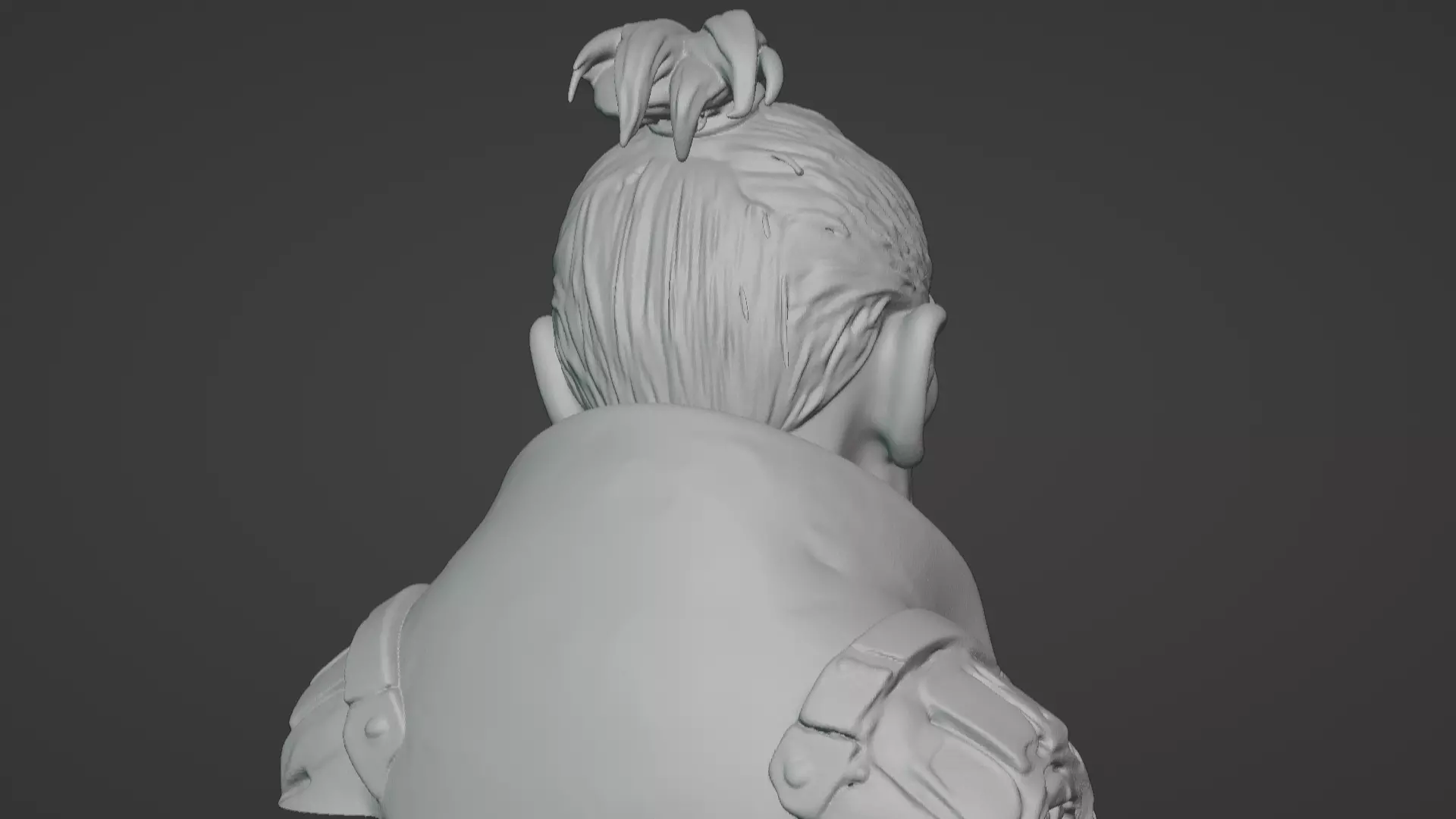 Old Samurai Master Head Bust  3D print model_43
