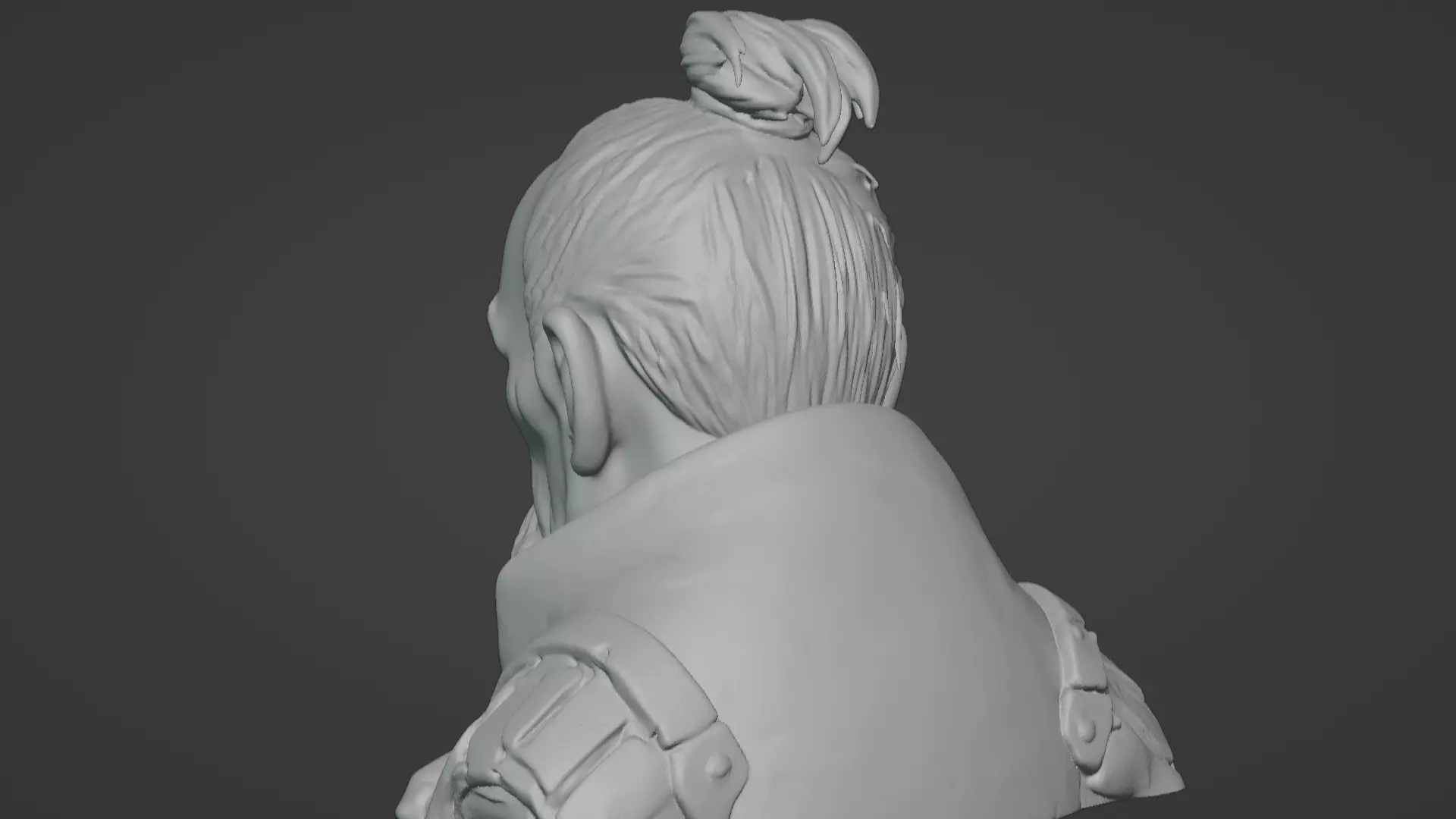 Old Samurai Master Head Bust  3D print model_63
