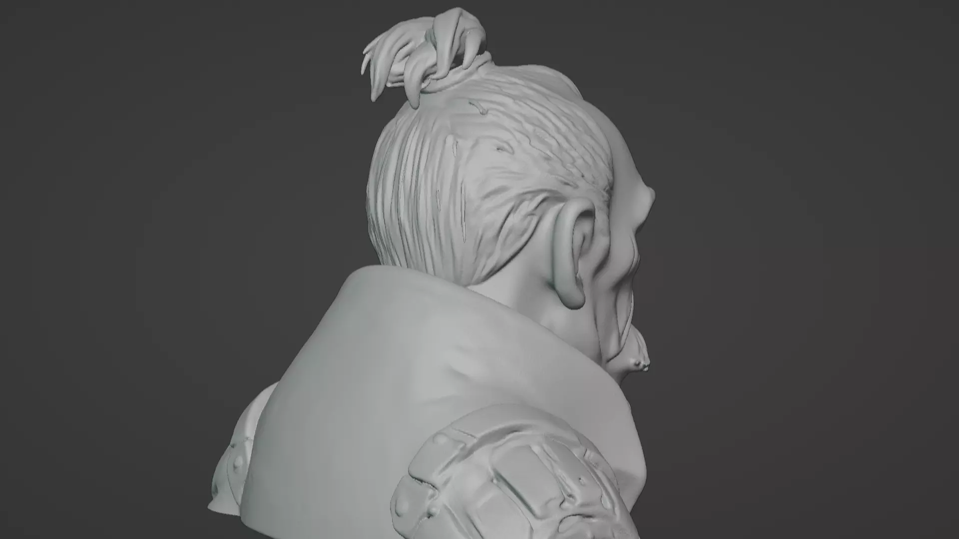 Old Samurai Master Head Bust  3D print model_32