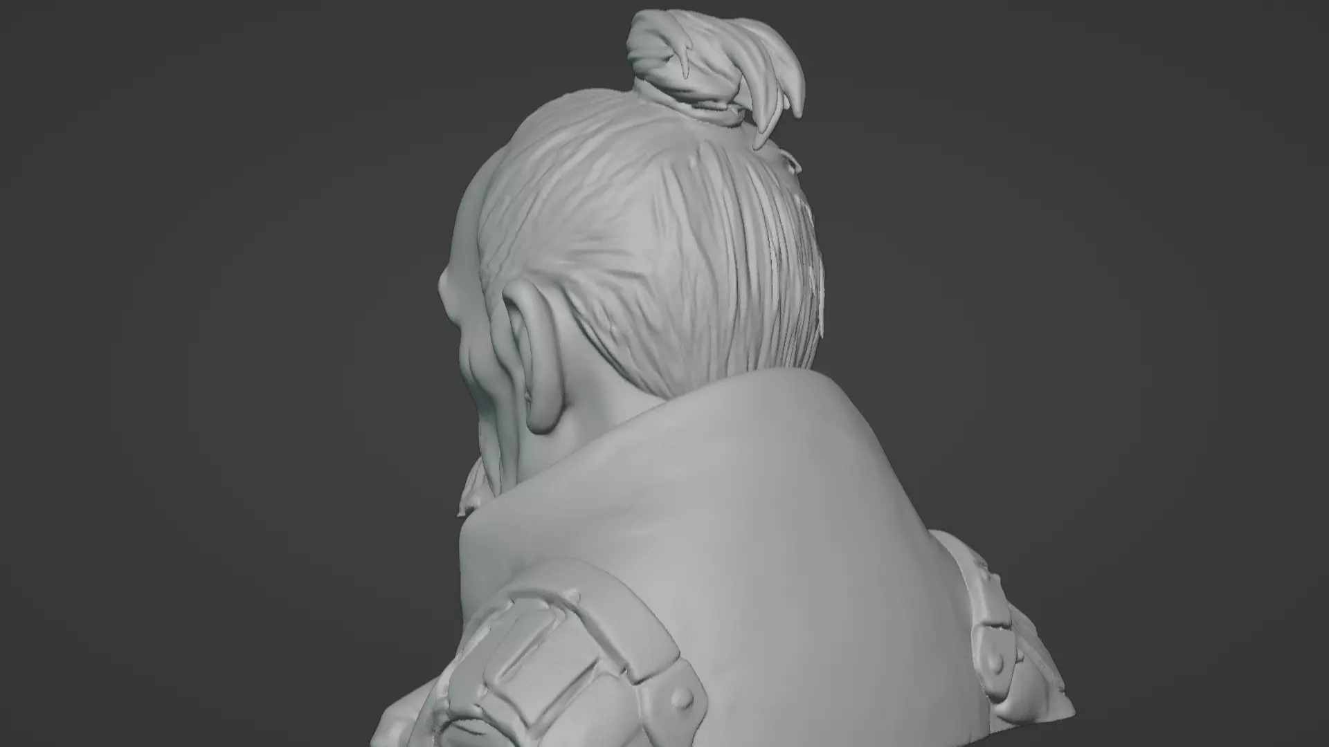 Old Samurai Master Head Bust  3D print model_52