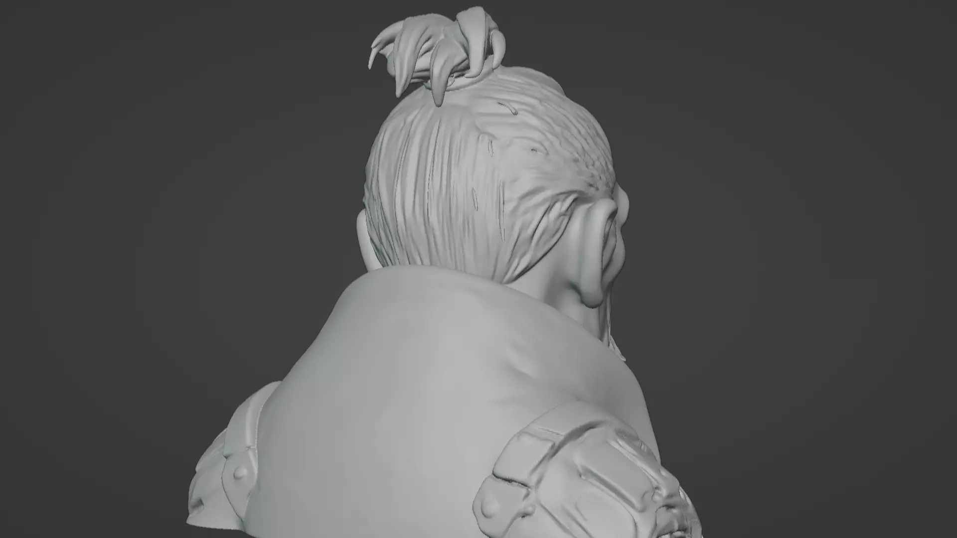 Old Samurai Master Head Bust  3D print model_39