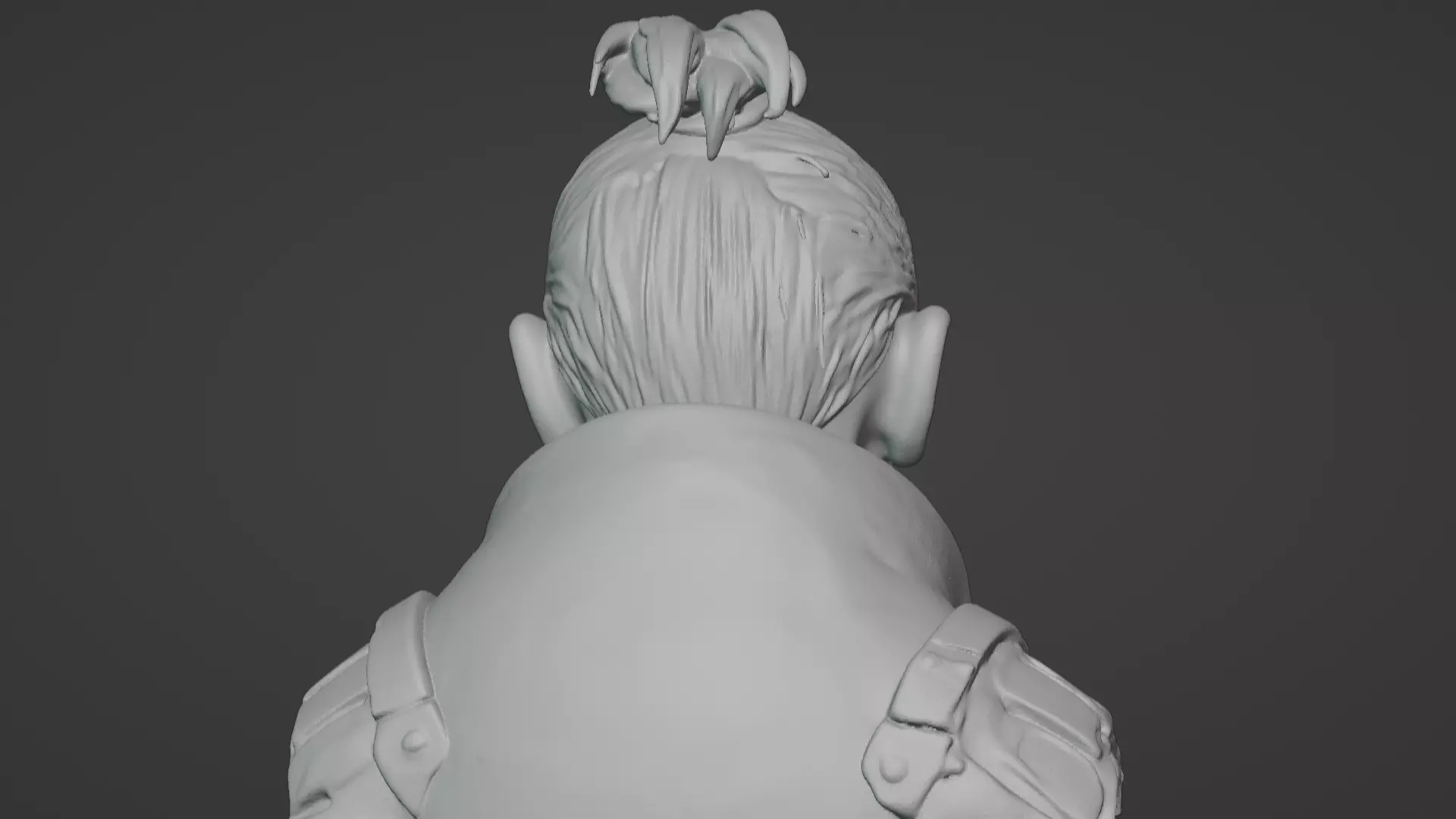 Old Samurai Master Head Bust  3D print model_46