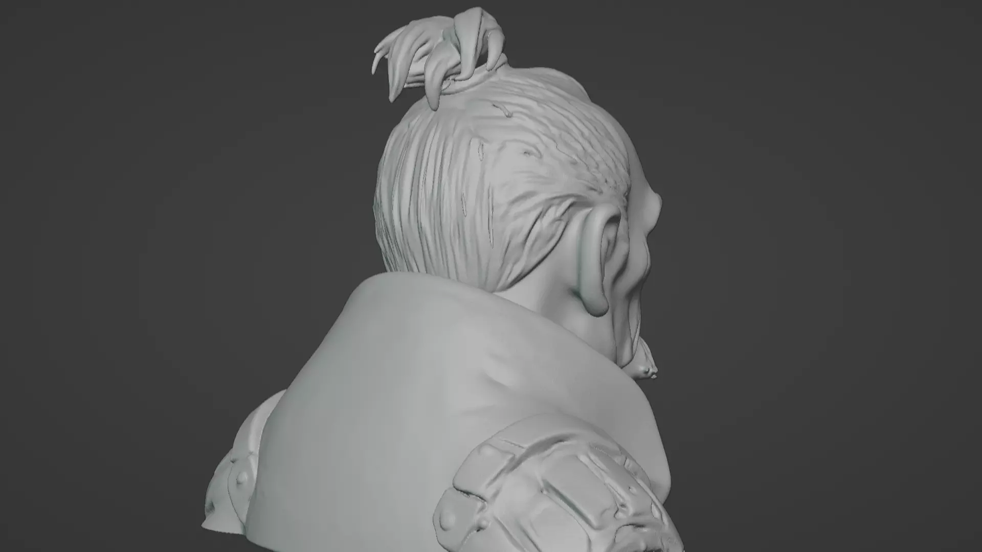 Old Samurai Master Head Bust  3D print model_22