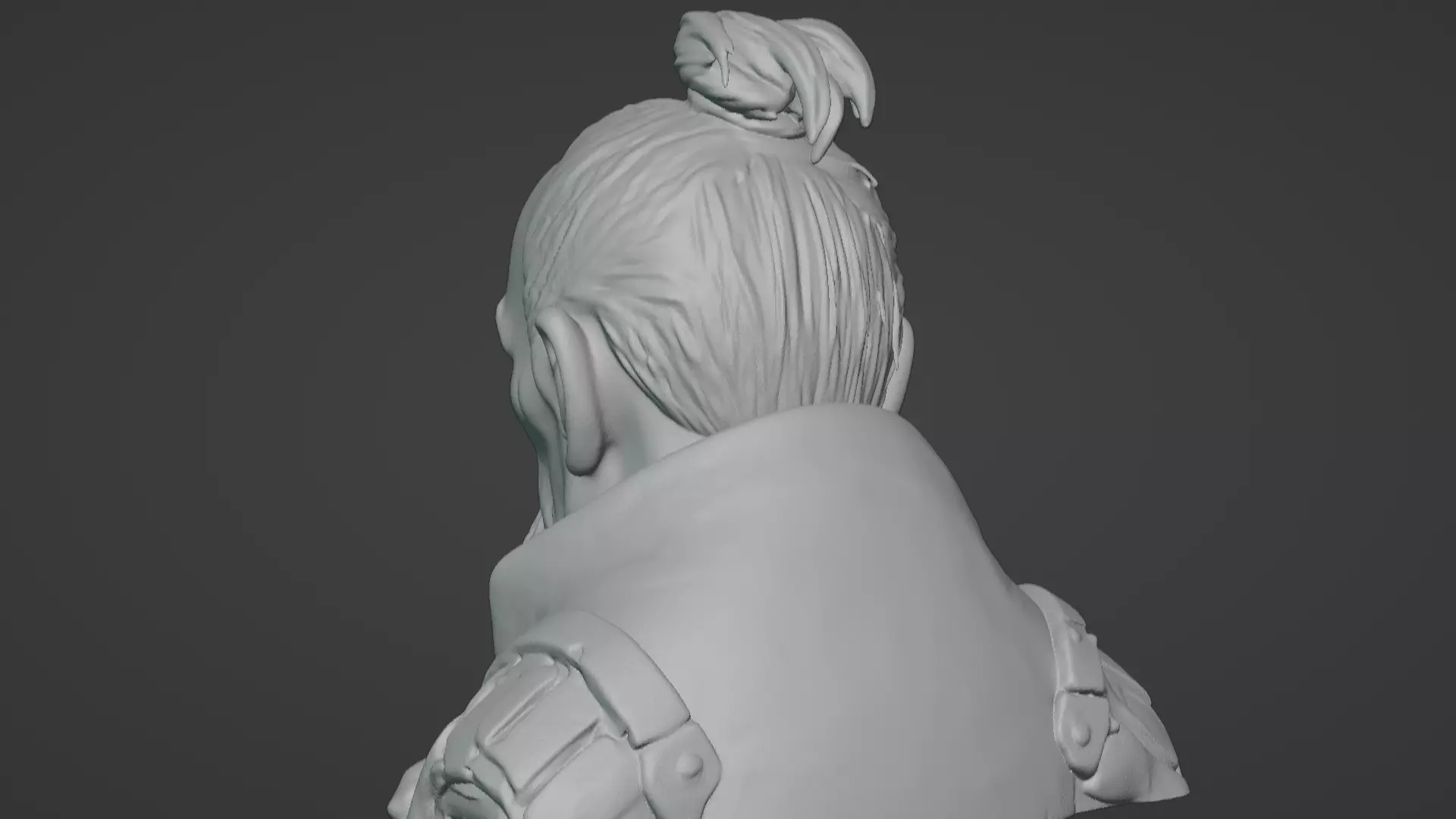 Old Samurai Master Head Bust  3D print model_60
