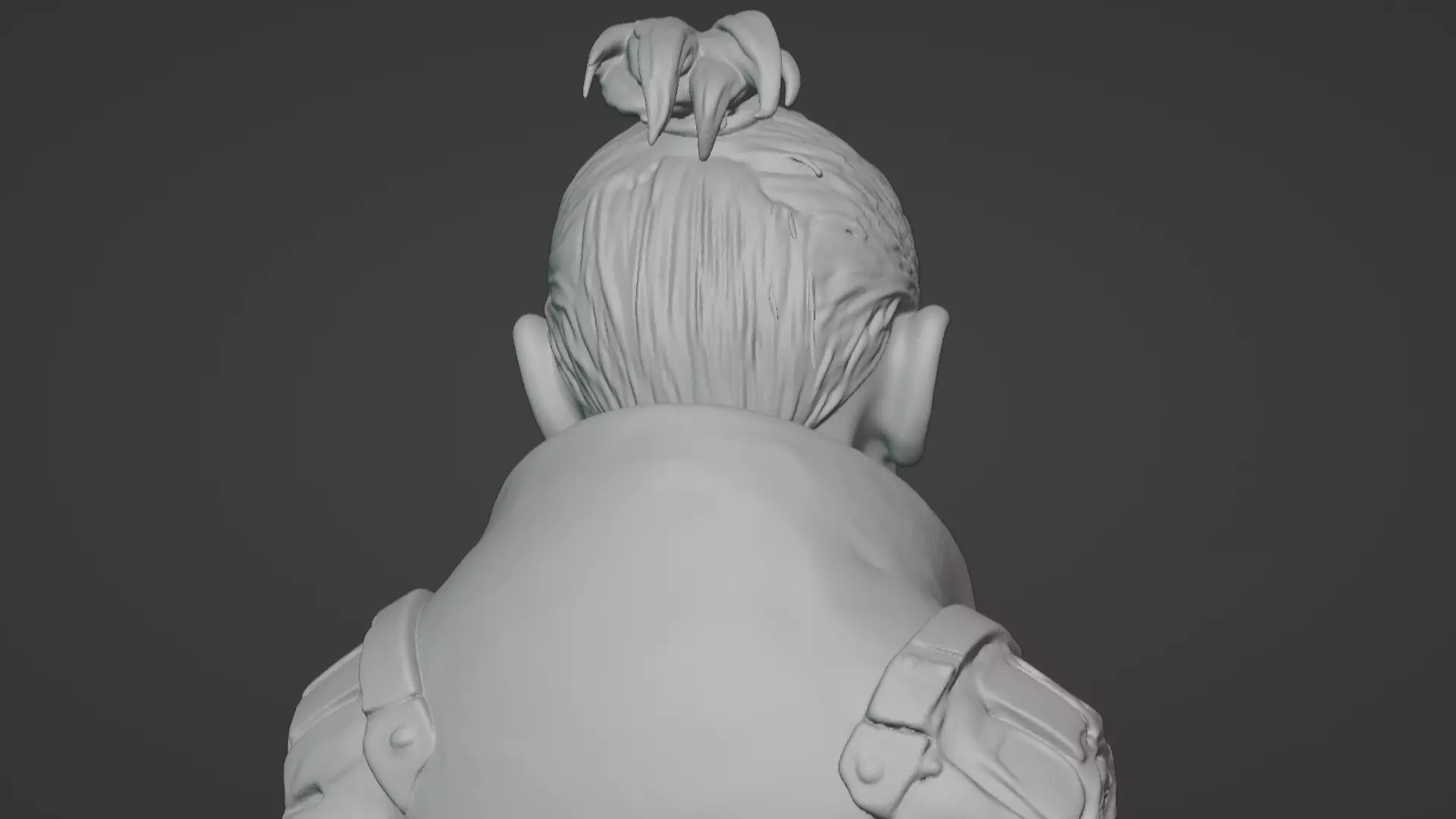 Old Samurai Master Head Bust  3D print model_45