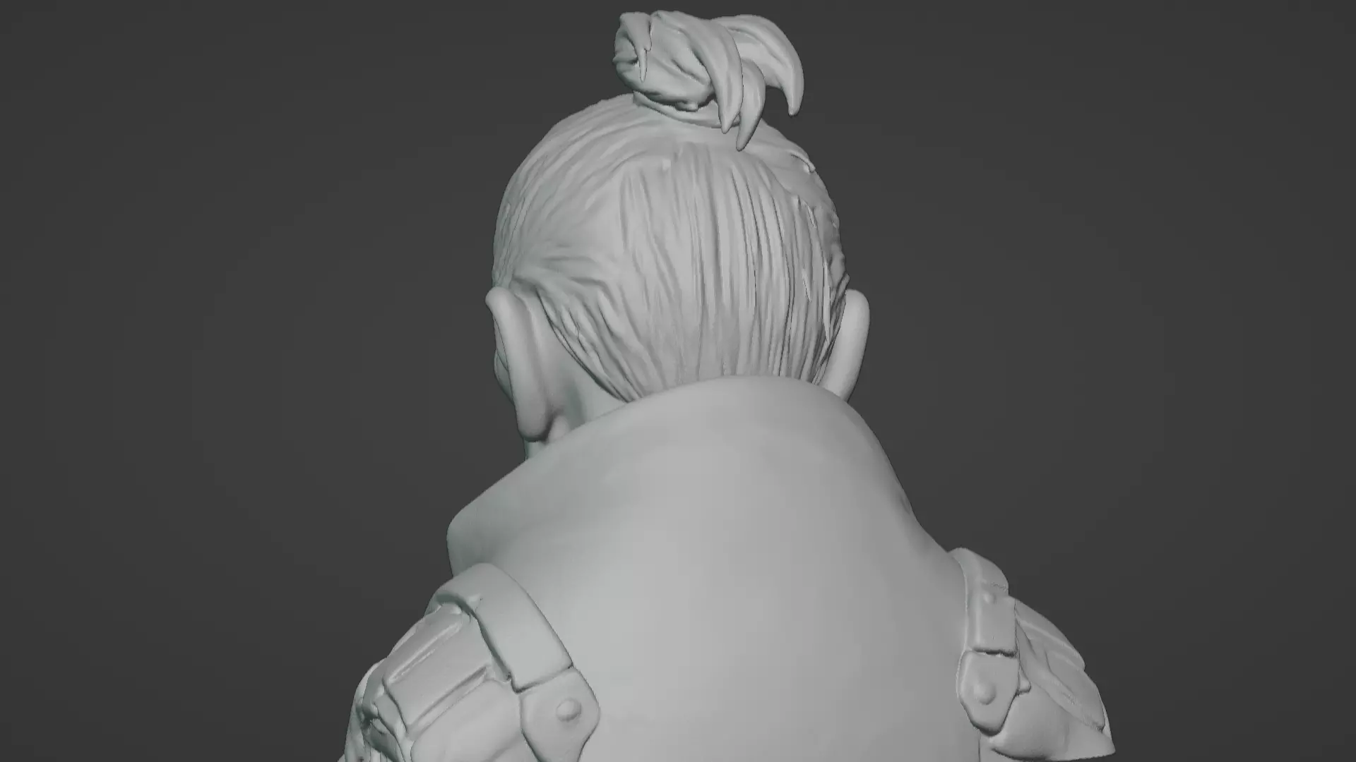Old Samurai Master Head Bust  3D print model_54
