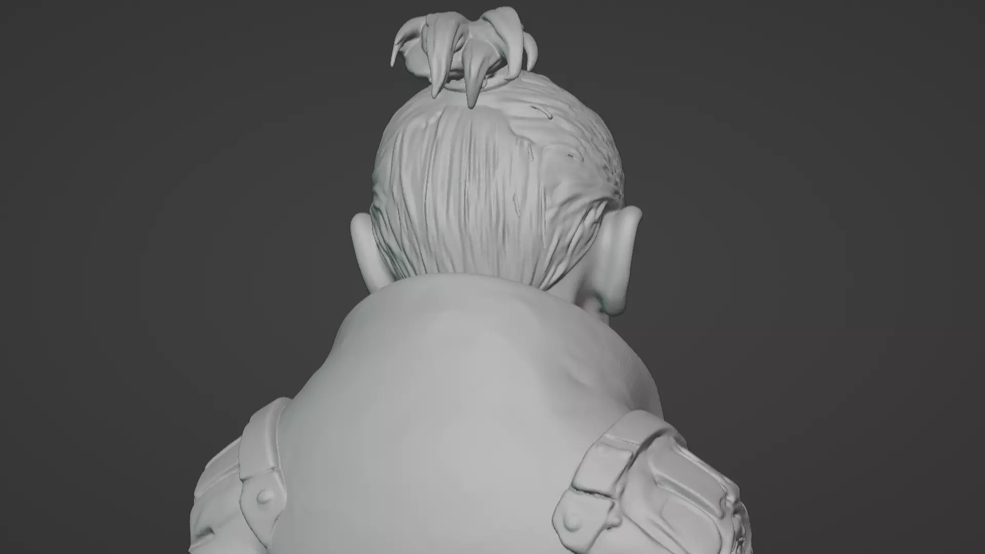 Old Samurai Master Head Bust  3D print model_47
